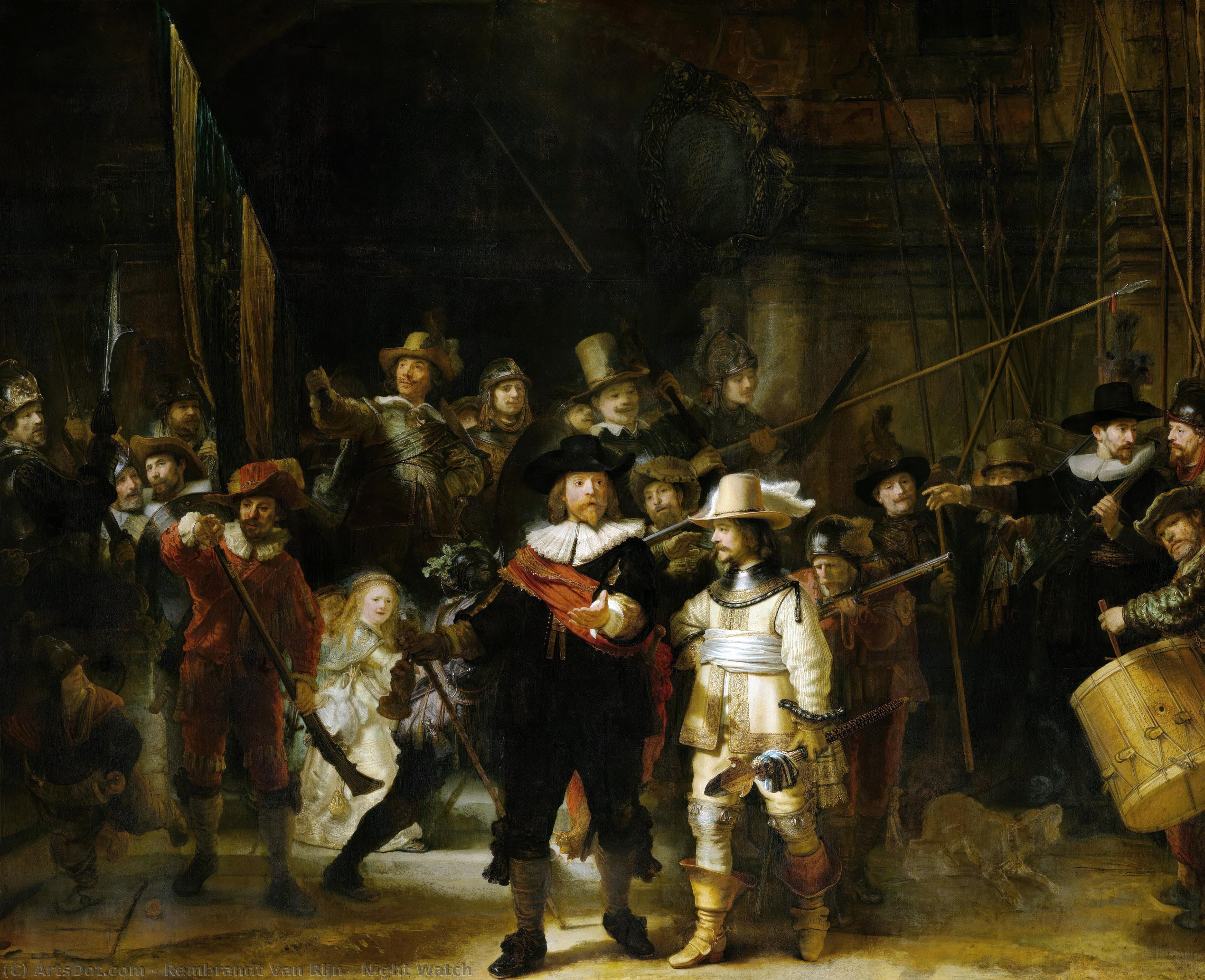 Order Art Reproductions Night Watch, 1642 by Rembrandt Van Rijn (1606-1669, Netherlands) | ArtsDot.com