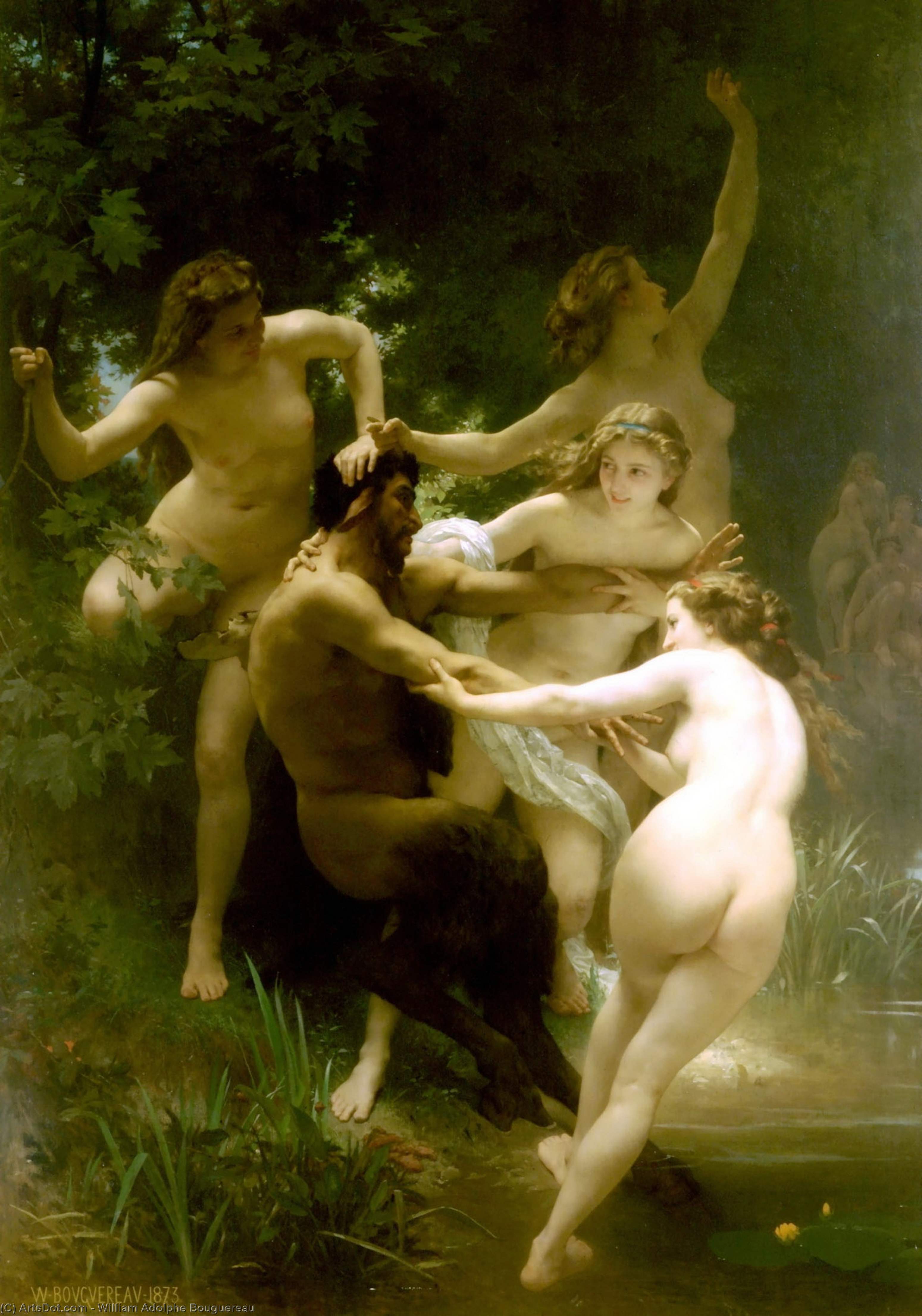 Order Oil Painting Replica Nymphes et satyre (also known as Nymphs and Saytr), 1873 by William Adolphe Bouguereau (1825-1905, France) | ArtsDot.com