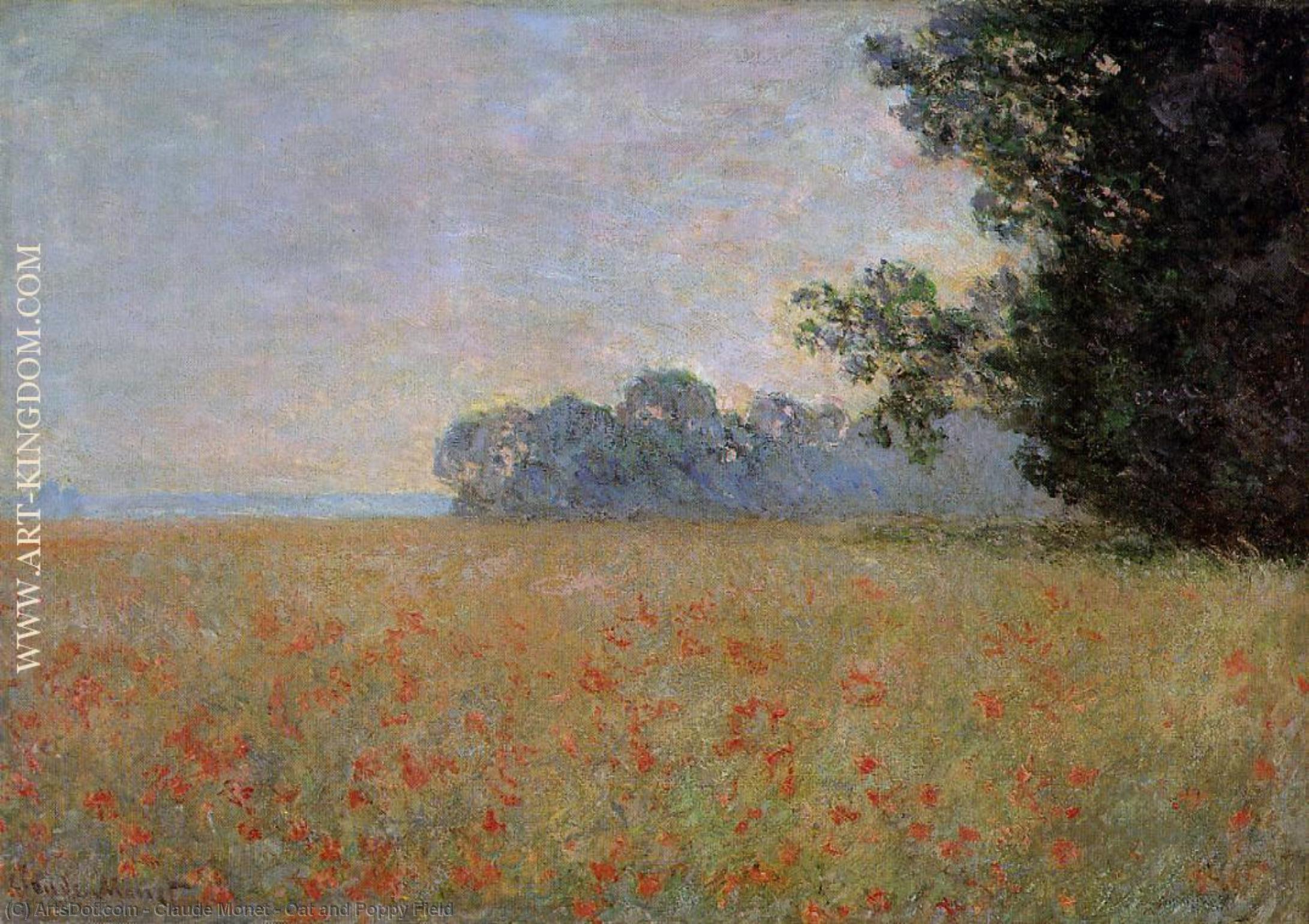 Order Oil Painting Replica Oat and Poppy Field, 1890 by Claude Monet (1840-1926, France) | ArtsDot.com