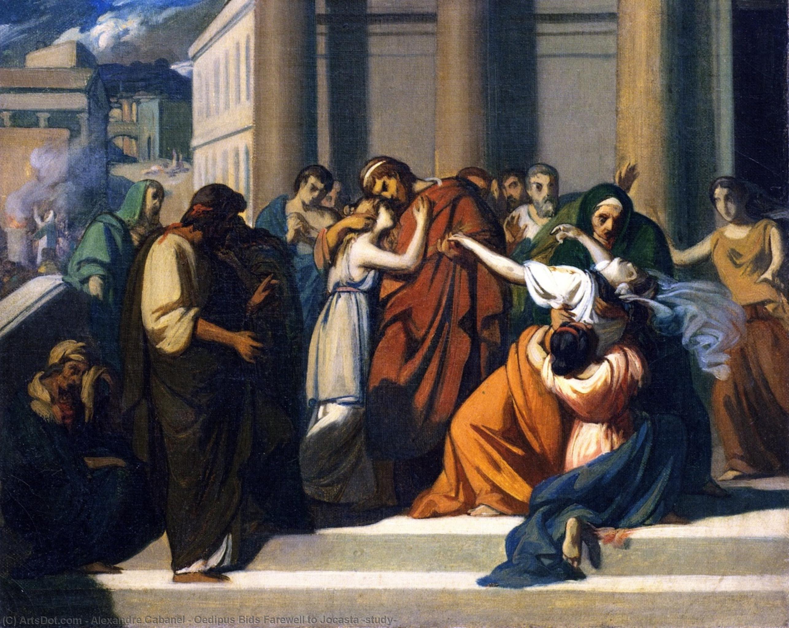 Buy Museum Art Reproductions Oedipus Bids Farewell to Jocasta (study), 1843 by Alexandre Cabanel (1875-1889, France) | ArtsDot.com