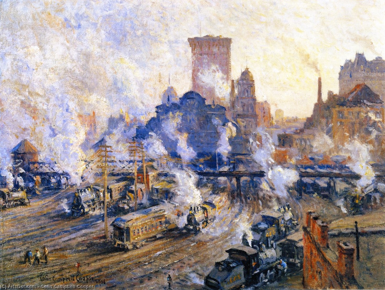 Order Oil Painting Replica Old Grand Central Station, 1906 by Colin Campbell Cooper (1856-1937, United States) | ArtsDot.com