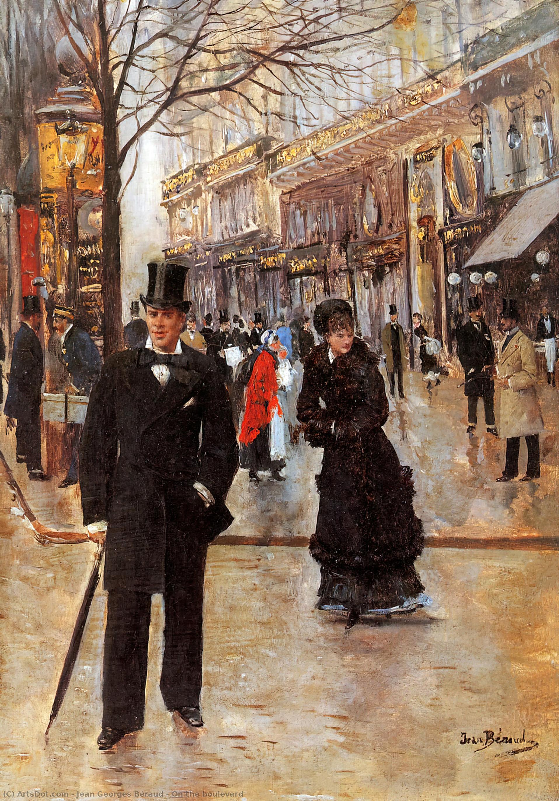 Buy Museum Art Reproductions On the boulevard, 1890 by Jean Georges Béraud (1849-1936, France) | ArtsDot.com