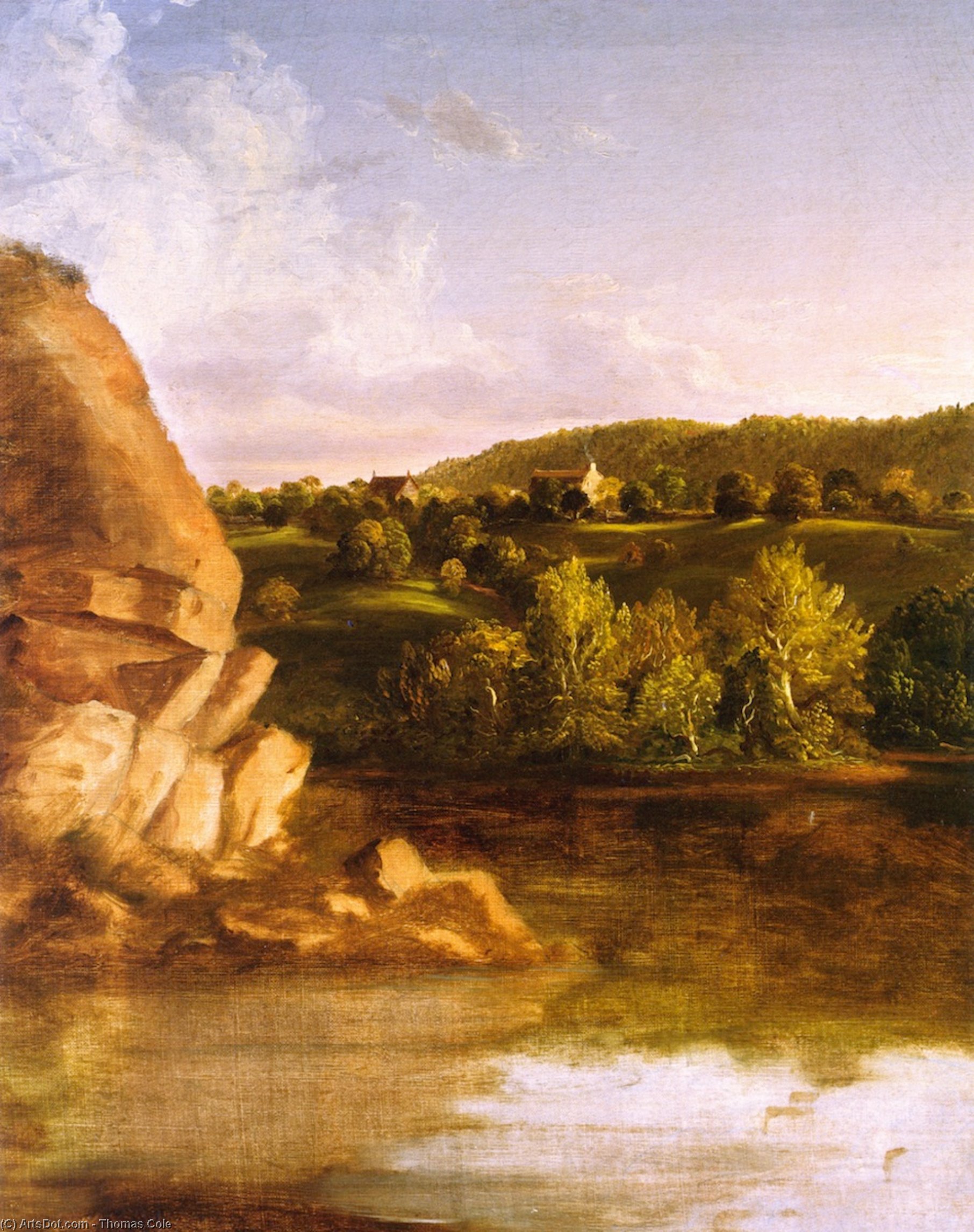 Buy Museum Art Reproductions On Catskill Creek (unfinished.), 1836 by Thomas Cole (1801-1848, United Kingdom) | ArtsDot.com