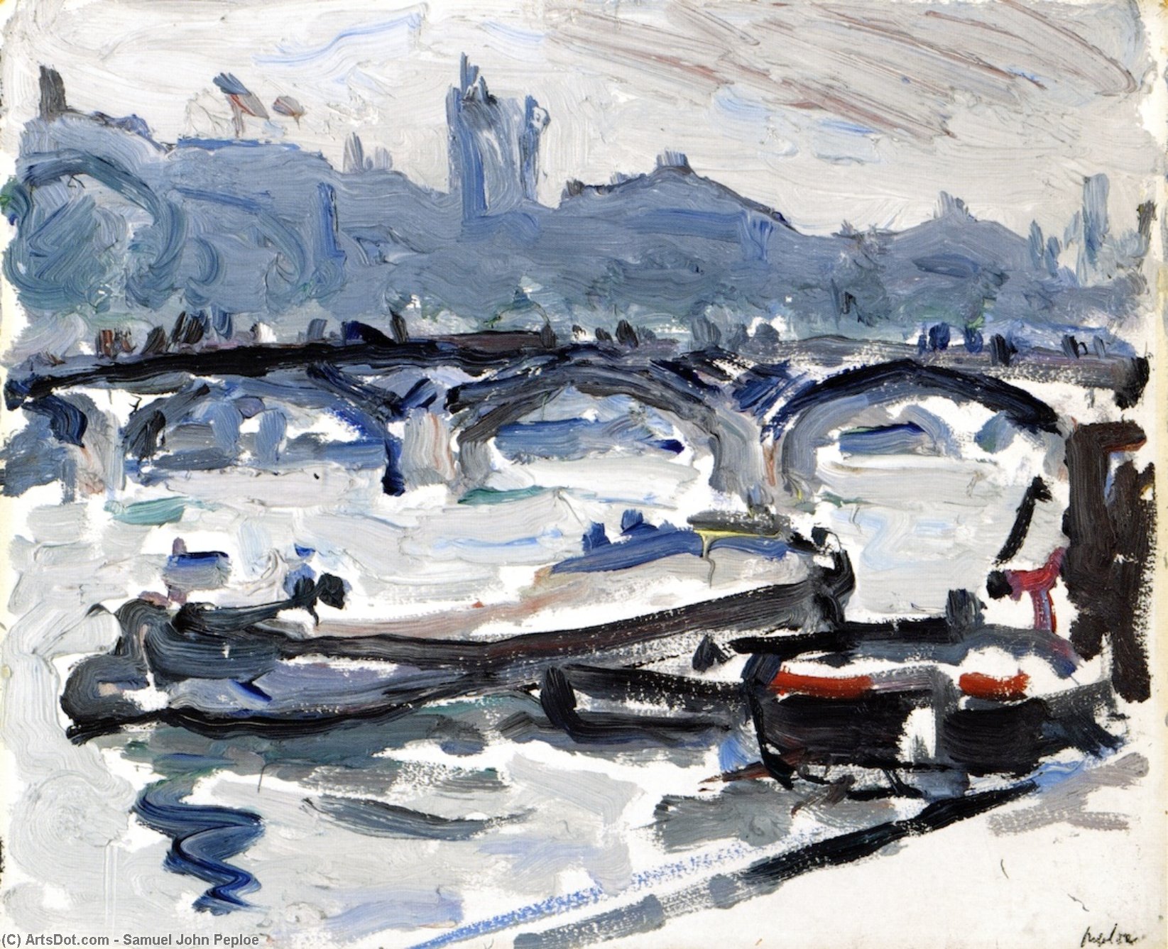 Buy Museum Art Reproductions On the Seine, 1907 by Samuel John Peploe (1871-1935, United Kingdom) | ArtsDot.com