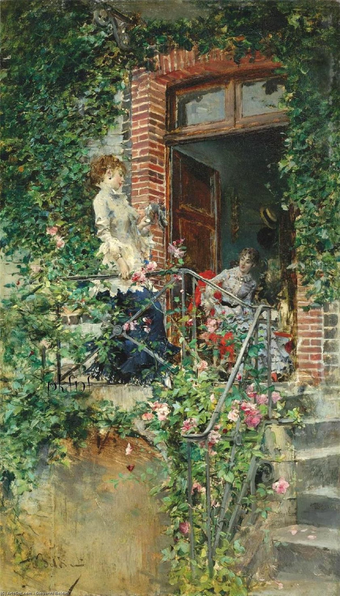 Order Oil Painting Replica On the Terrace by Giovanni Boldini (1842-1931, Italy) | ArtsDot.com