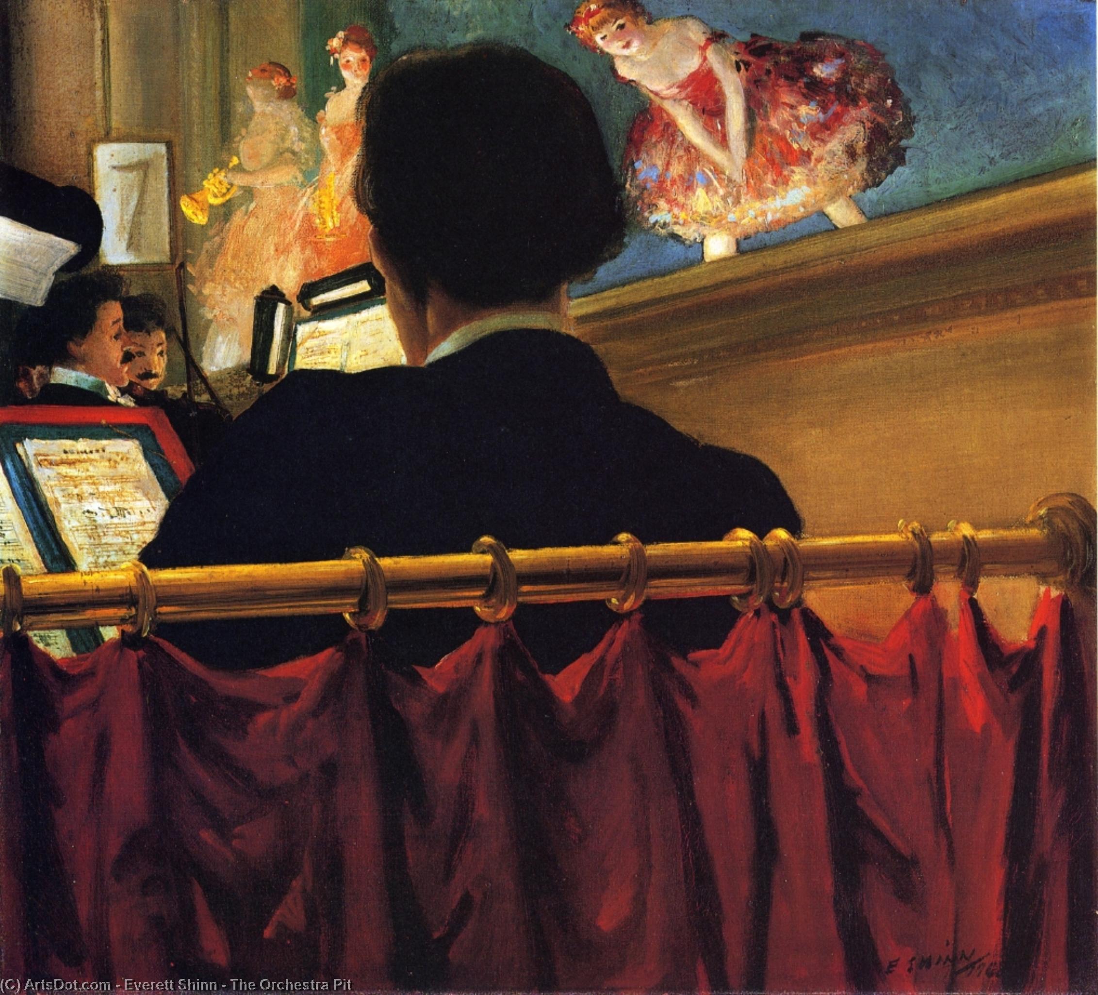 Buy Museum Art Reproductions The Orchestra Pit, 1906 by Everett Shinn (Inspired By) (1876-1953, United States) | ArtsDot.com
