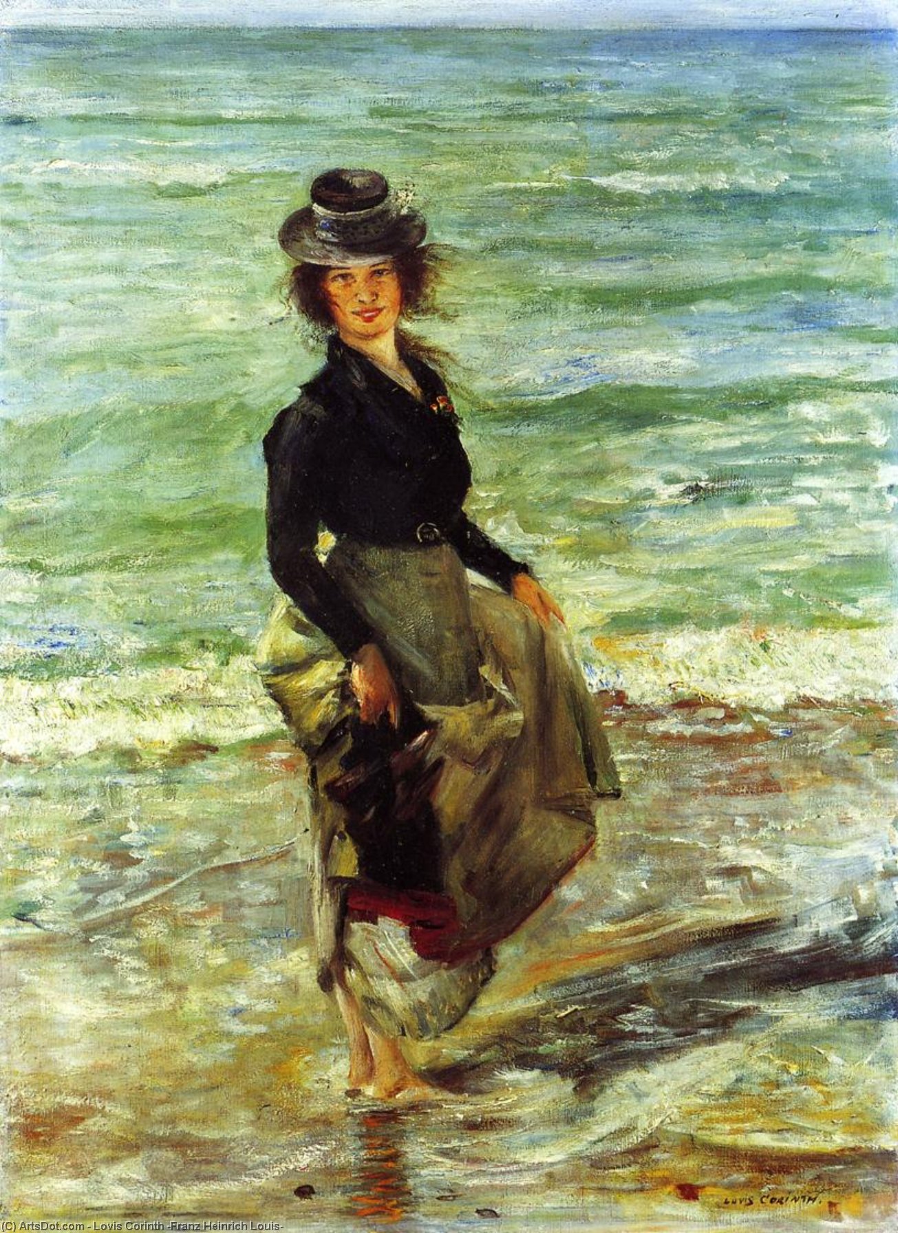 Order Oil Painting Replica Paddel-Petermannchen (also known as Charlotte Berend Paddling), 1902 by Lovis Corinth (Franz Heinrich Louis) (1858-1925, Netherlands) | ArtsDot.com