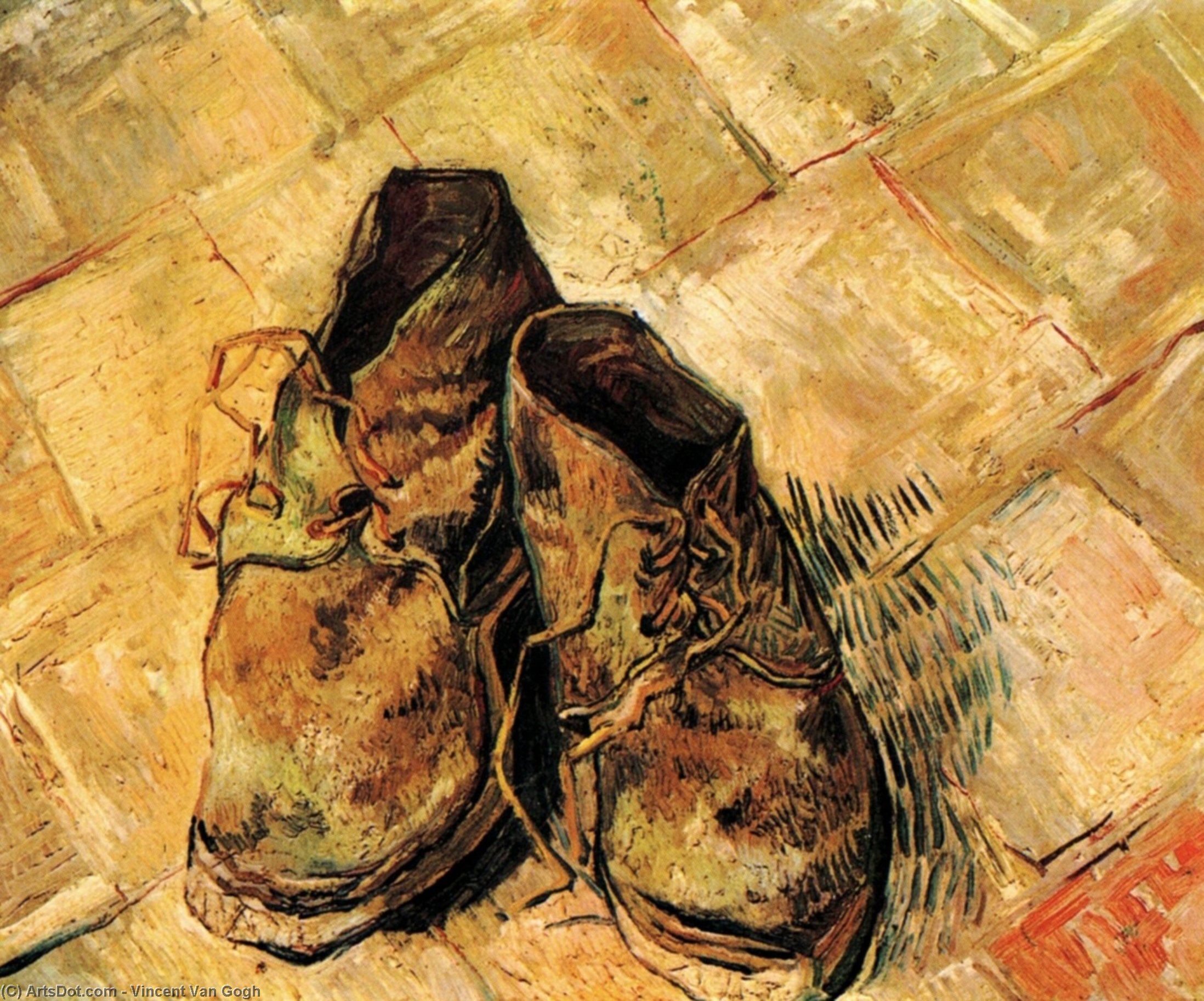 Order Art Reproductions A Pair of Shoes, 1888 by Vincent Van Gogh (1853-1890, Netherlands) | ArtsDot.com