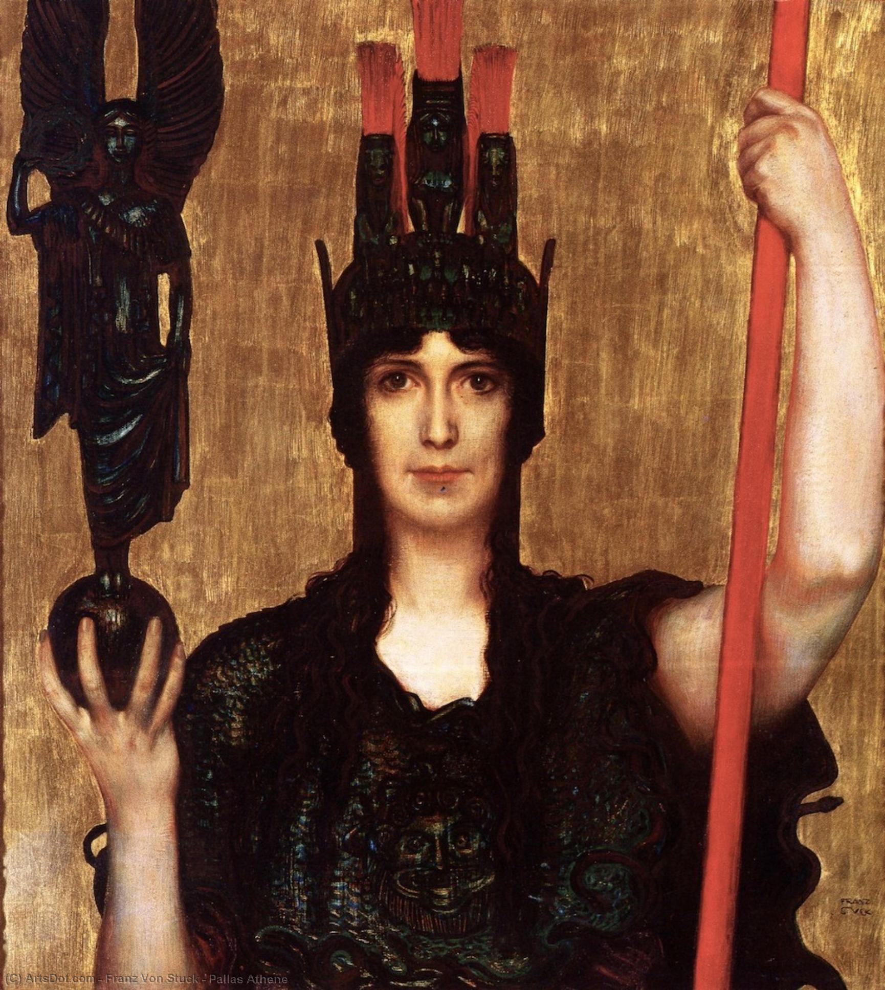 Order Paintings Reproductions Pallas Athene, 1898 by Franz Von Stuck (1863-1928, Germany) | ArtsDot.com