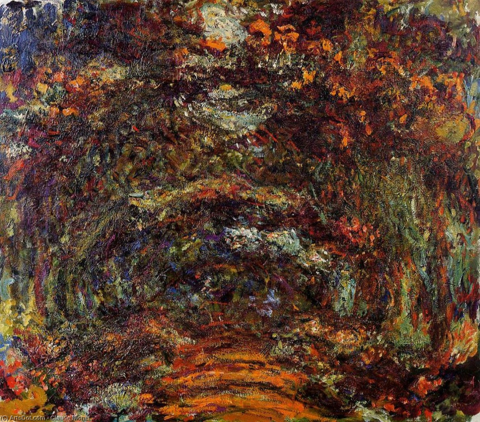 Order Oil Painting Replica The Path under the Rose Arches, Giverny, 1918 by Claude Monet (1840-1926, France) | ArtsDot.com
