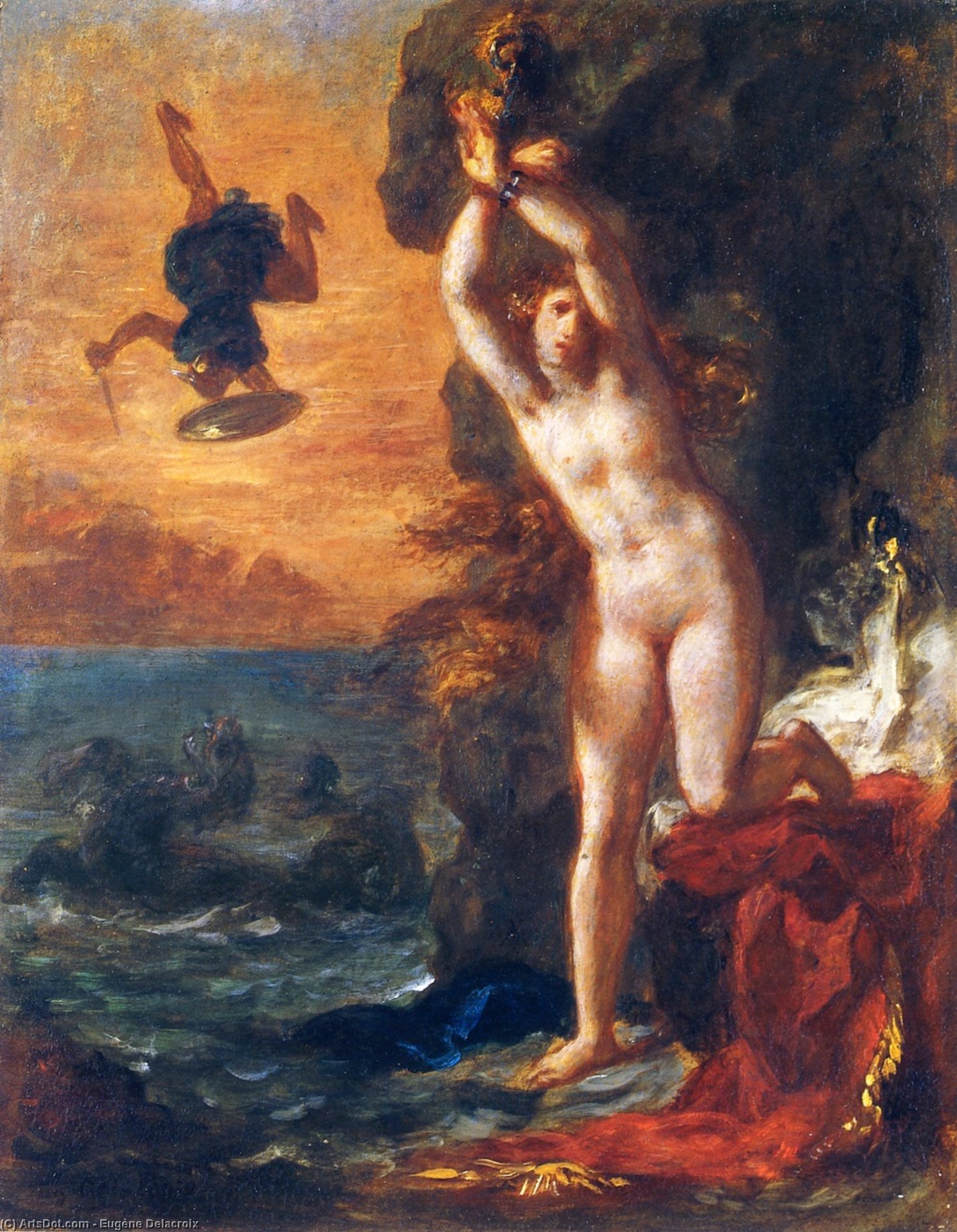 Order Artwork Replica Perseus and Andromeda, 1853 by Eugène Delacroix (1798-1863, France) | ArtsDot.com
