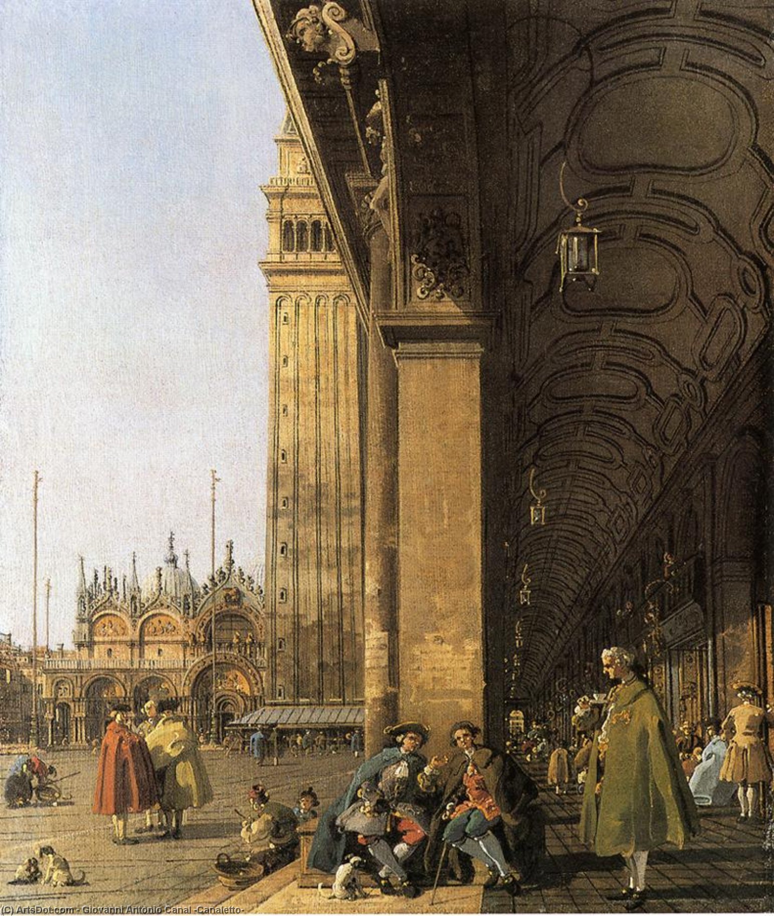 Buy Museum Art Reproductions Piazza San Marco, Looking East from the Southwest Corner (also known as Piazza San Marco and he Colonnade), 1756 by Giovanni Antonio Canal (Canaletto) (1730-1768, Italy) | ArtsDot.com