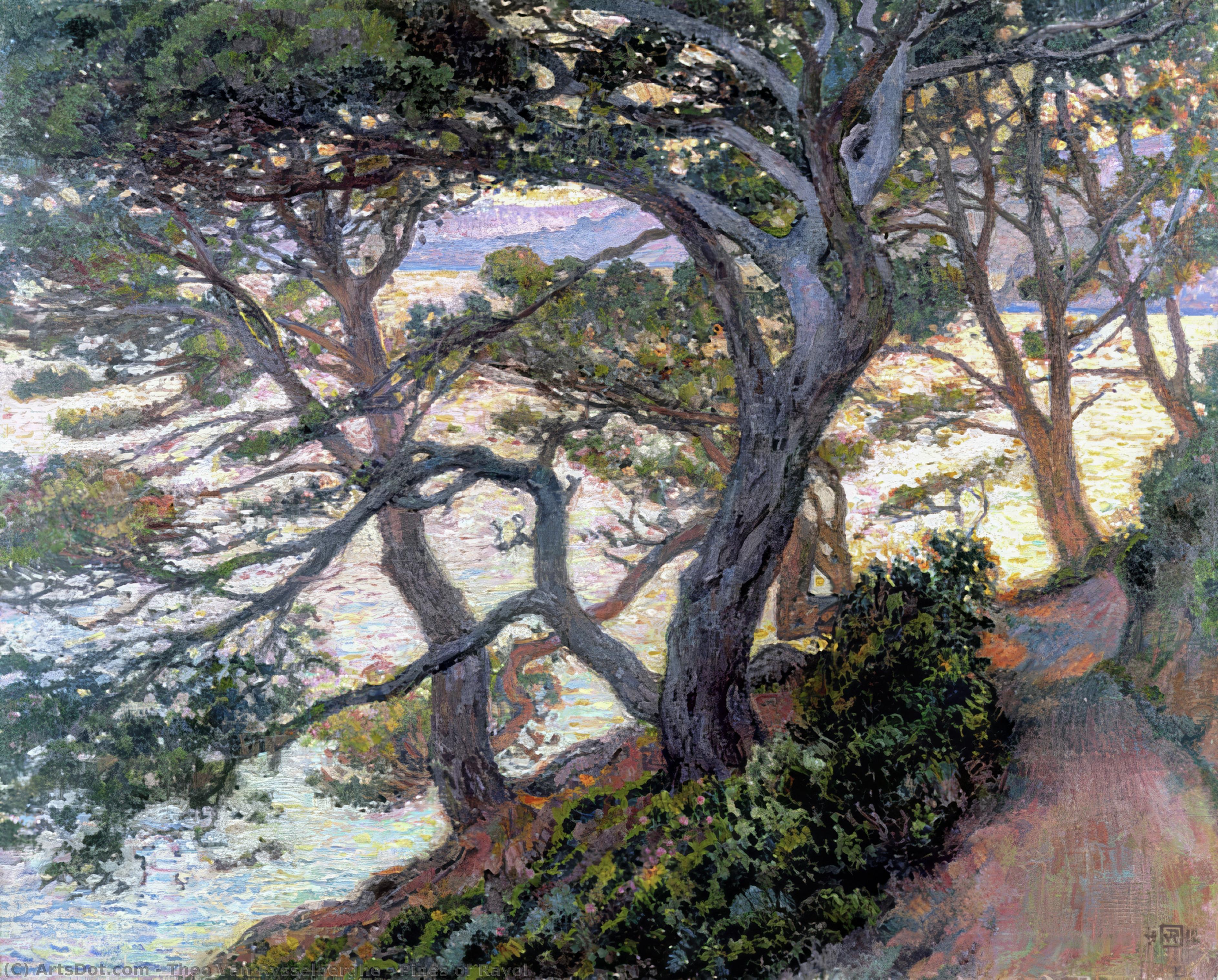 Order Oil Painting Replica Pines of Rayol, 1912 by Theo Van Rysselberghe (1862-1926, Belgium) | ArtsDot.com