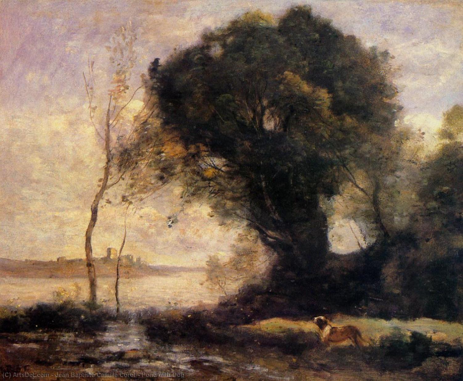 Buy Museum Art Reproductions Pond with Dog, 1855 by Jean Baptiste Camille Corot (1796-1875, France) | ArtsDot.com