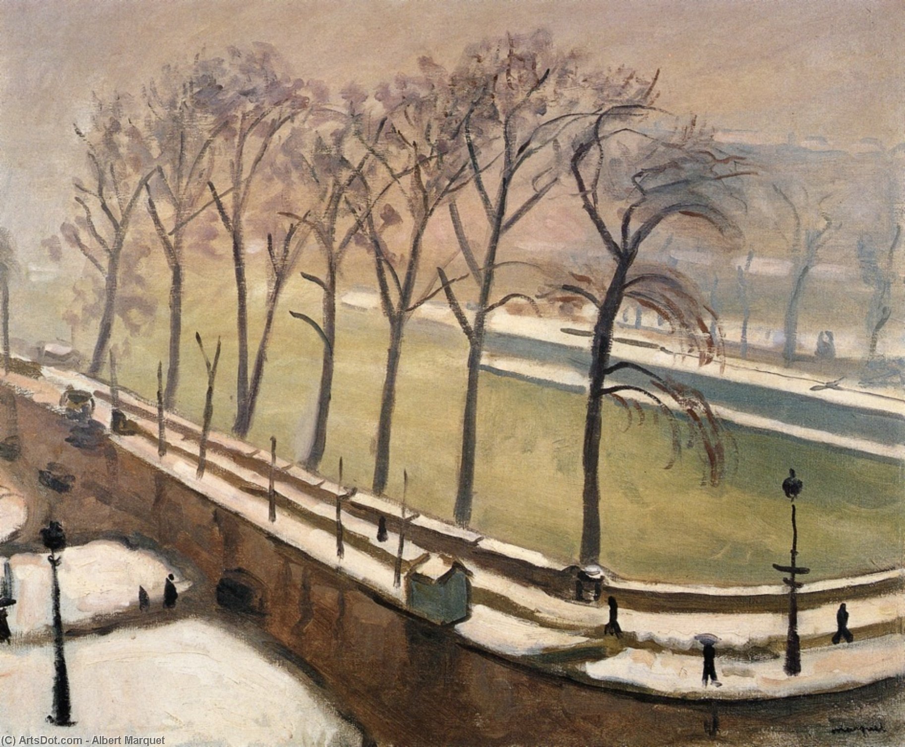 Buy Museum Art Reproductions Pont-Neuf in the Snow, 1910 by Albert Marquet (1875-1947, France) | ArtsDot.com