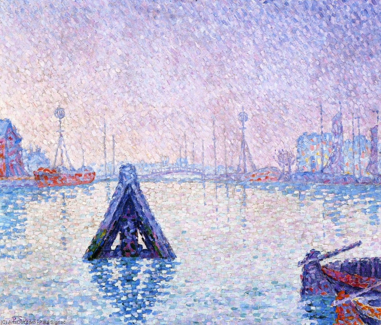 Buy Museum Art Reproductions The Port at Vlissingen, Boats and Lighthouses, 1896 by Paul Signac (1863-1935, France) | ArtsDot.com