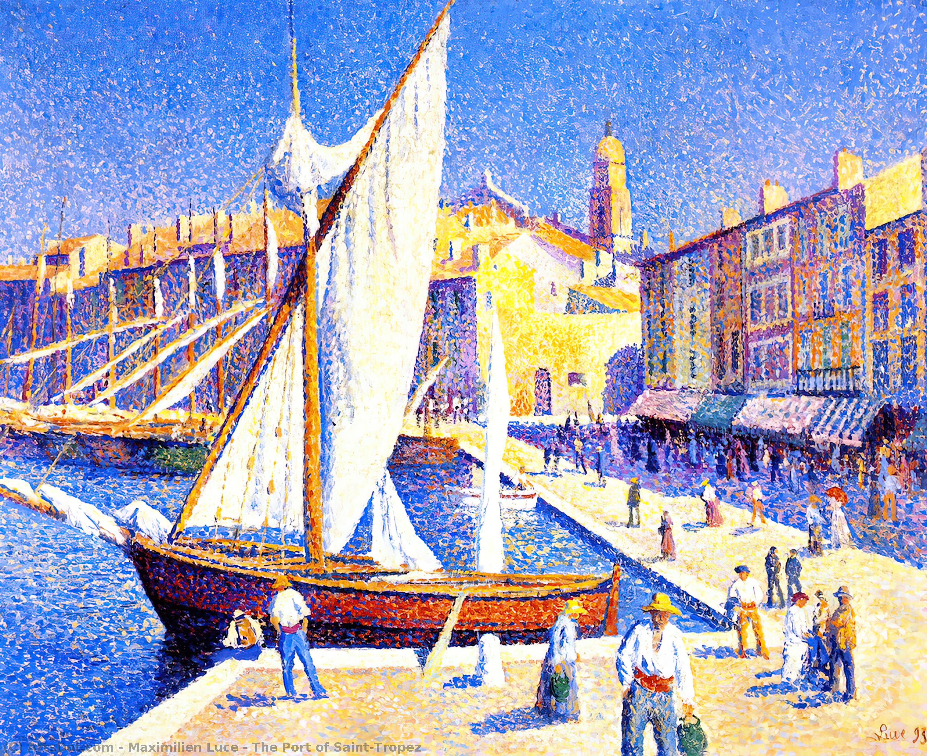Buy Museum Art Reproductions The Port of Saint-Tropez, 1893 by Maximilien Luce (1858-1941, France) | ArtsDot.com