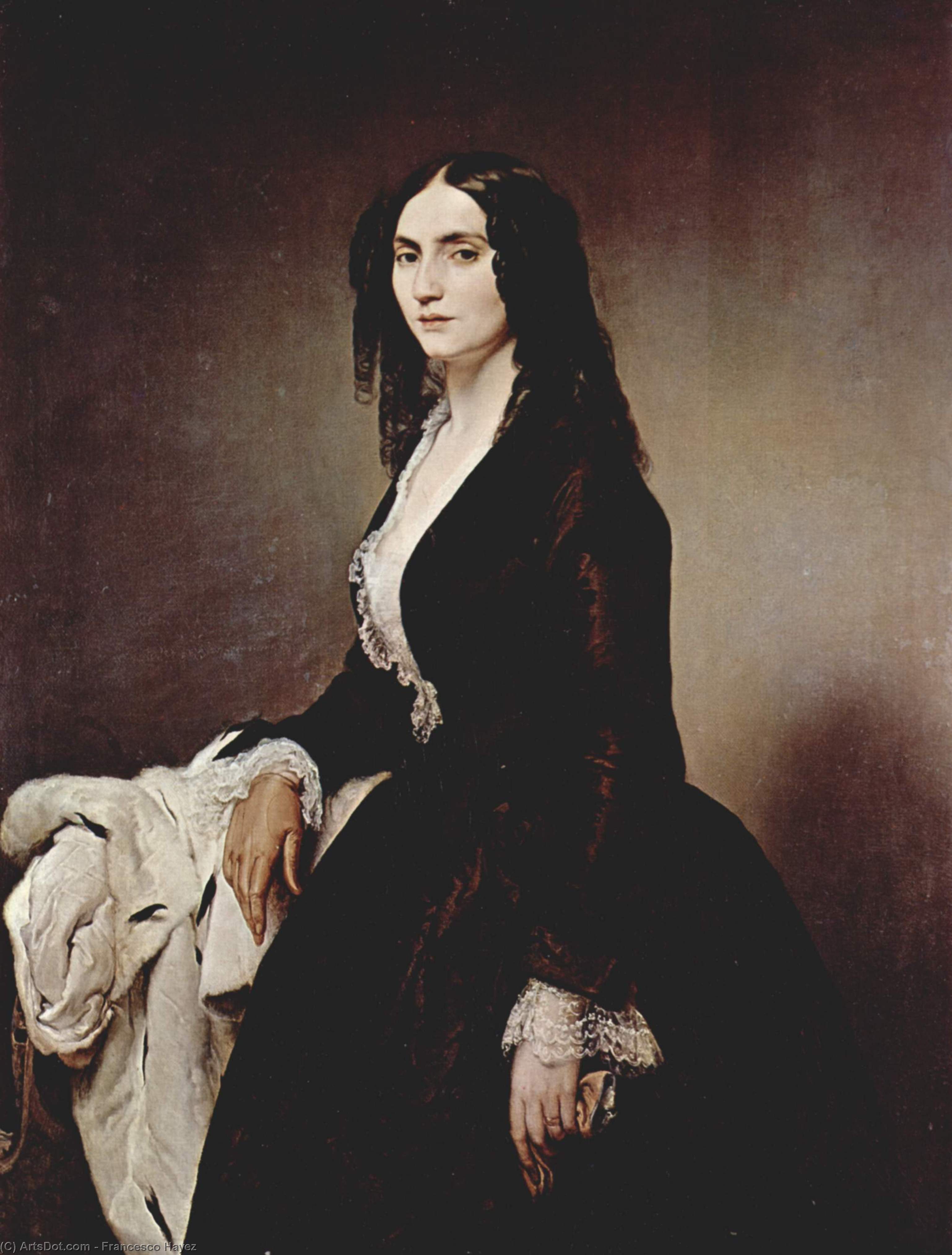 Buy Museum Art Reproductions Portrait, Matilde Juva-Branca, 1851 by Francesco Hayez (1791-1882, Italy) | ArtsDot.com