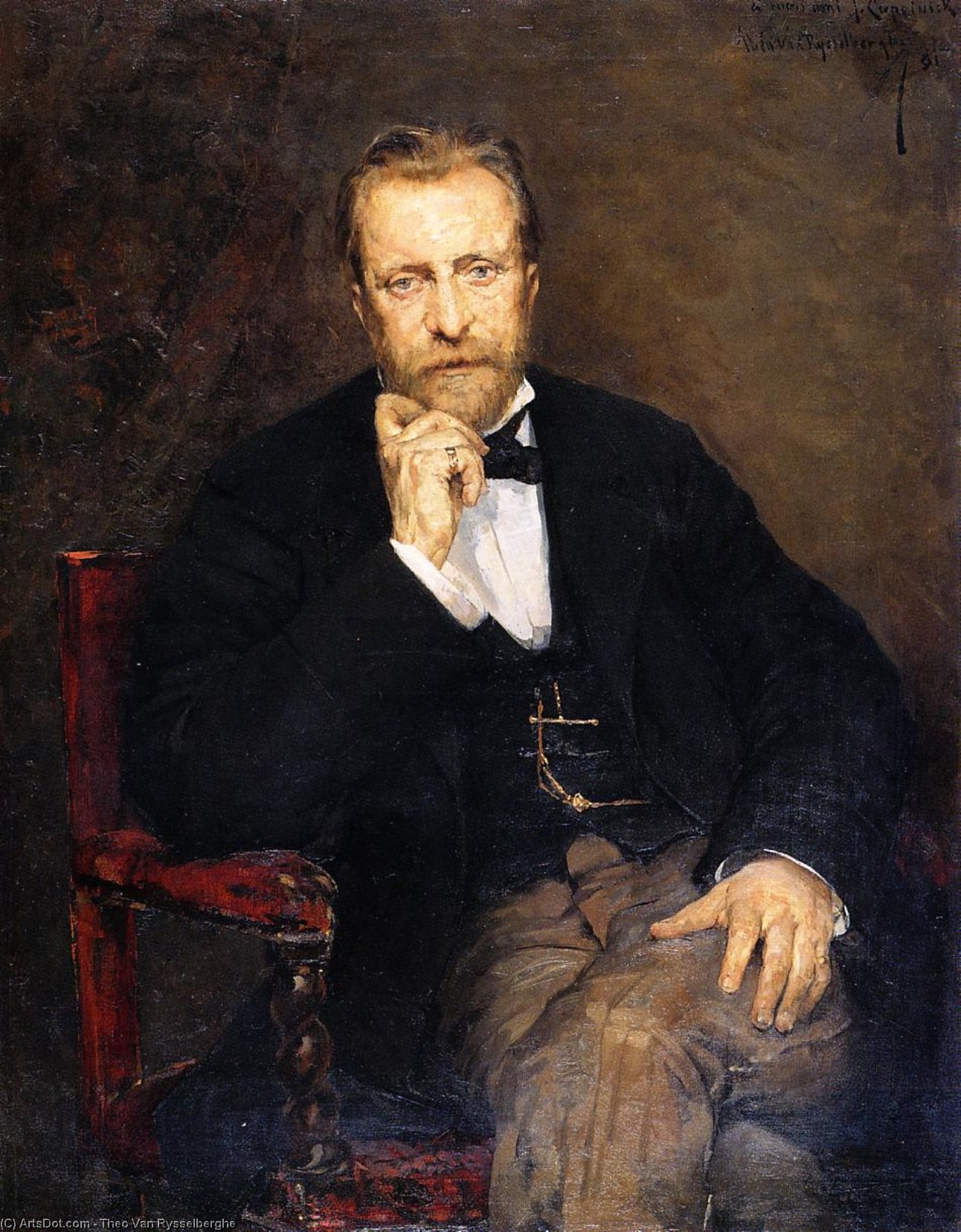 Order Oil Painting Replica Portrait of Jean Cepeinick, 1881 by Theo Van Rysselberghe (1862-1926, Belgium) | ArtsDot.com