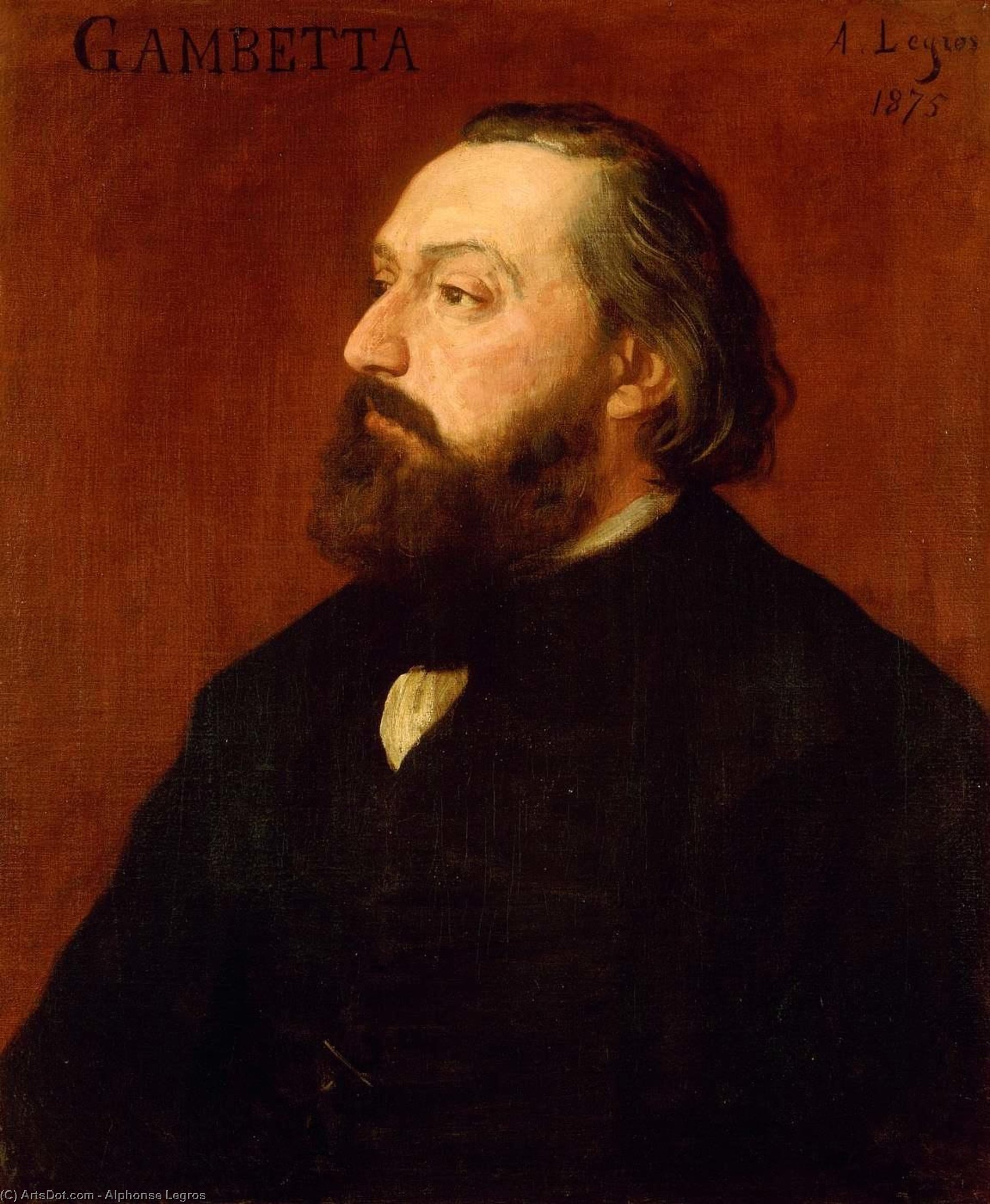 Buy Museum Art Reproductions Portrait of Léon Gambetta, 1875 by Alphonse Legros (1837-1911, France) | ArtsDot.com