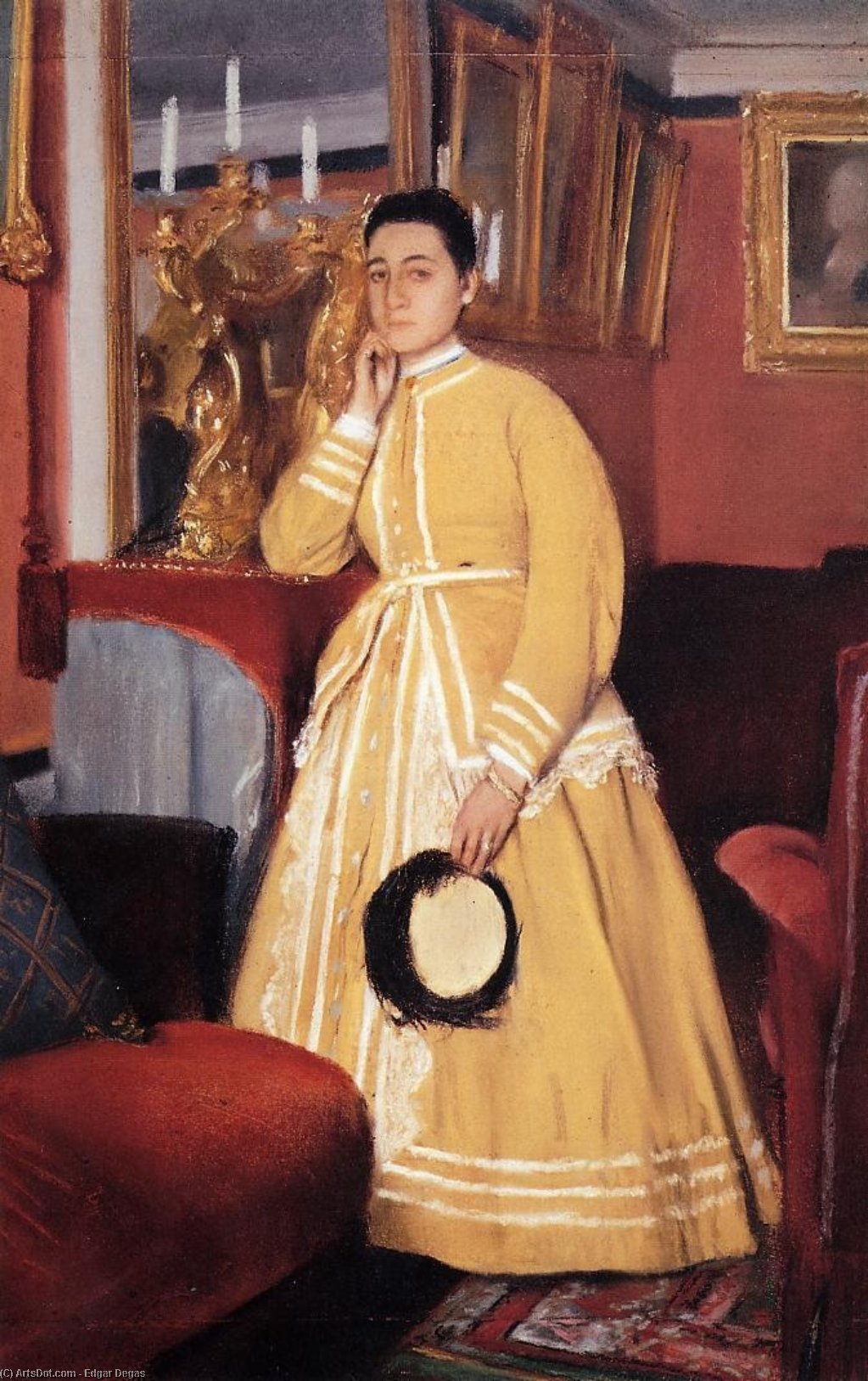 Order Oil Painting Replica Portrait of Madame Edmondo Morbilli, nee Therese De Gas, 1869 by Edgar Degas (1834-1917, France) | ArtsDot.com