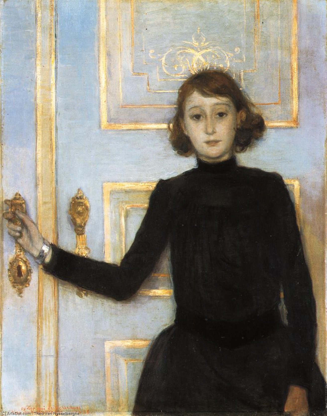 Buy Museum Art Reproductions Portrait of Marguerite van Mons, 1886 by Theo Van Rysselberghe (1862-1926, Belgium) | ArtsDot.com