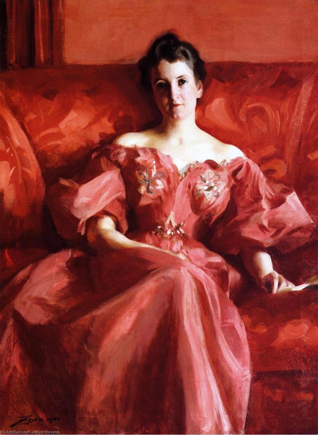 Order Art Reproductions Portrait of Mrs. Howe (nee Deering), 1900 by Alfred Stevens (1823-1906, Belgium) | ArtsDot.com