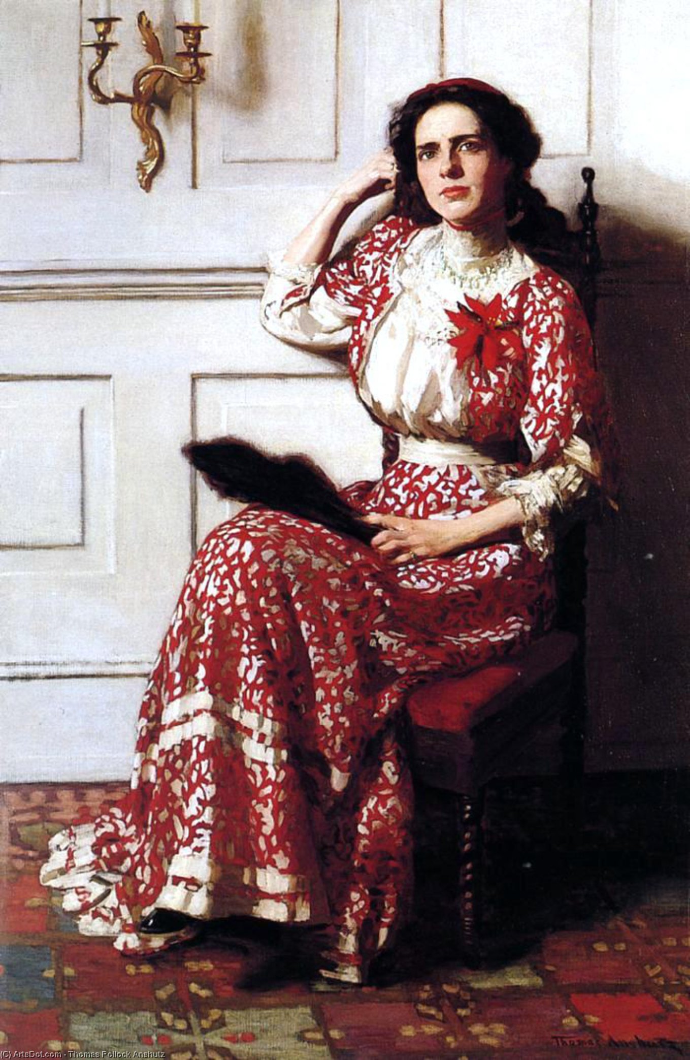 Order Oil Painting Replica Portrait of Rebecca H. Whelan, 1910 by Thomas Pollock Anshutz (1851-1912, United States) | ArtsDot.com