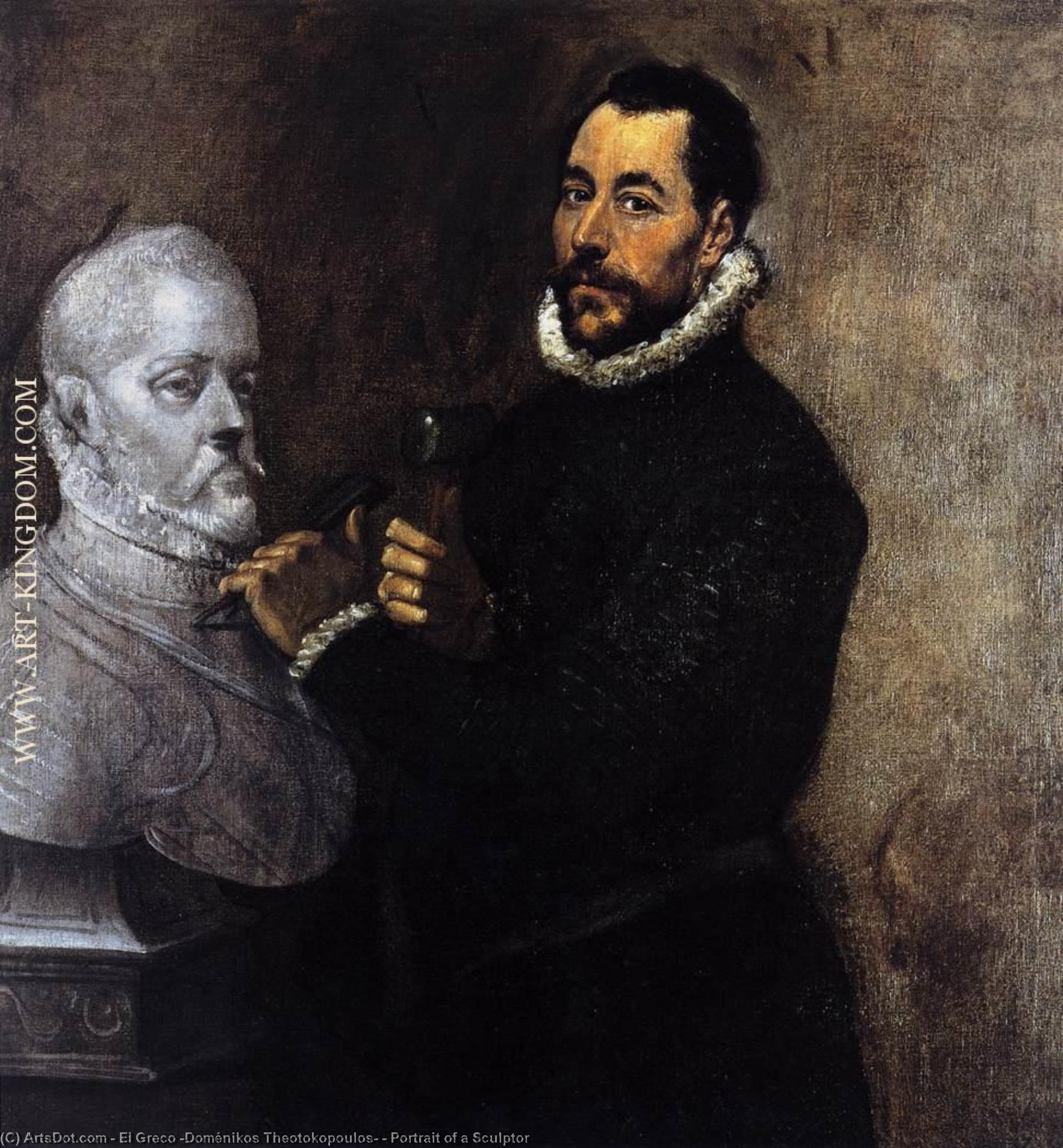 Order Oil Painting Replica Portrait of a Sculptor, 1576 by El Greco (Doménikos Theotokopoulos) (1541-1614, Greece) | ArtsDot.com