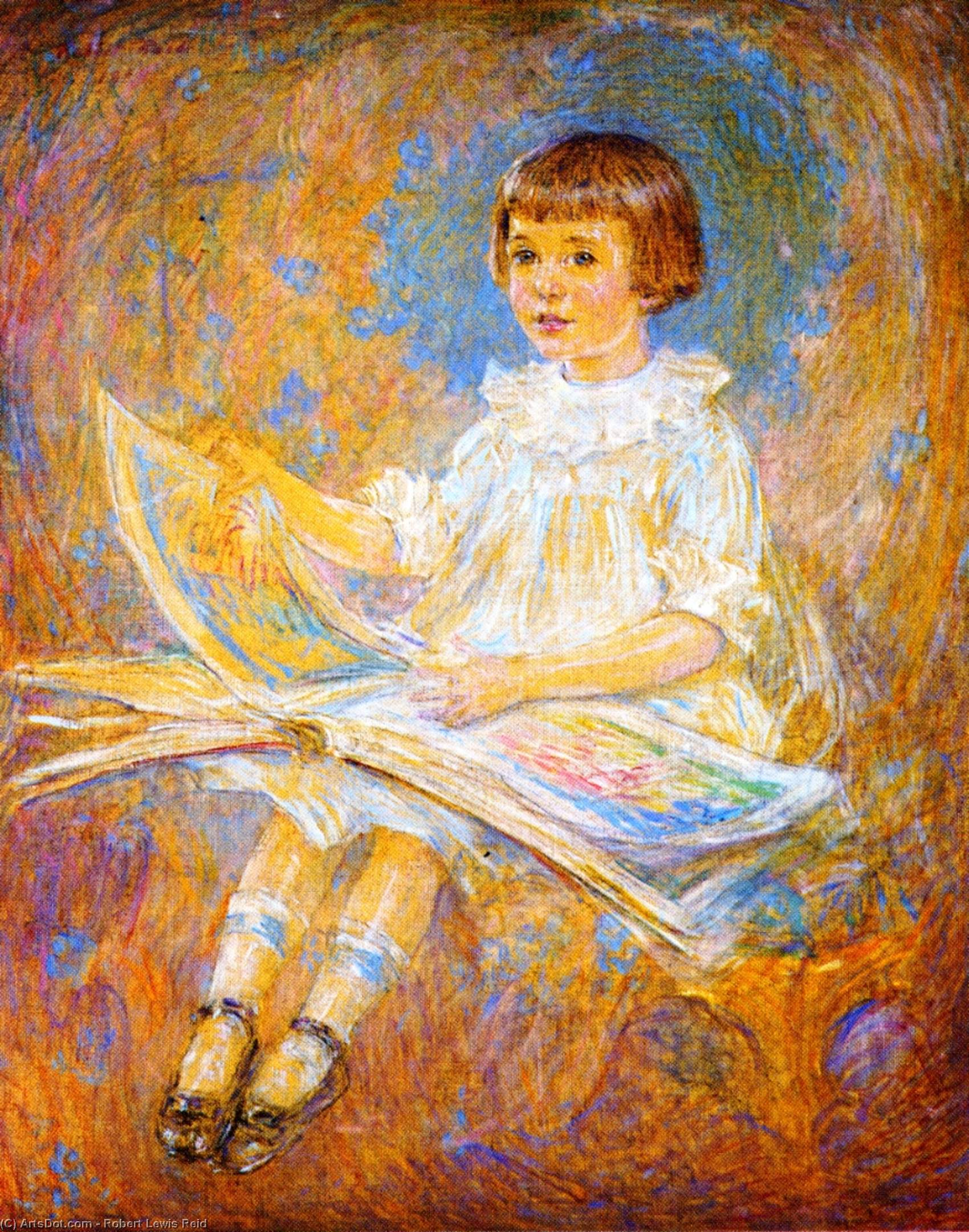 Order Art Reproductions Portrait of a Young Girl, 1919 by Robert Lewis Reid (1862-1929, United States) | ArtsDot.com