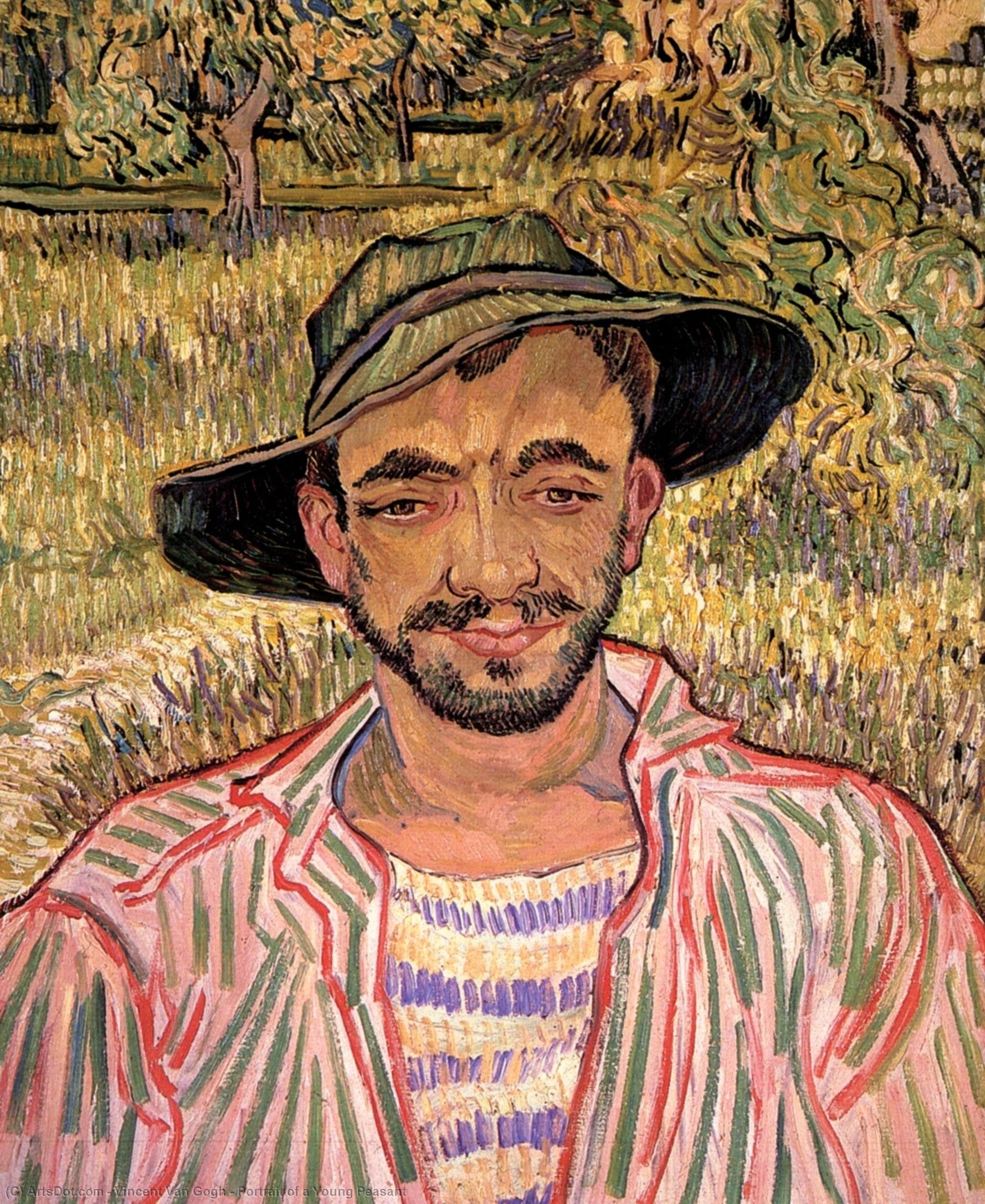 Order Oil Painting Replica Portrait of a Young Peasant, 1889 by Vincent Van Gogh (1853-1890, Netherlands) | ArtsDot.com
