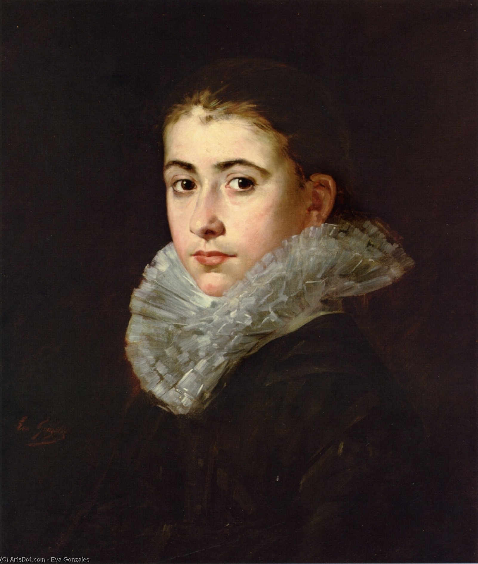 Order Artwork Replica Portrait of a Young Woman, 1870 by Eva Gonzales (1849-1883, France) | ArtsDot.com