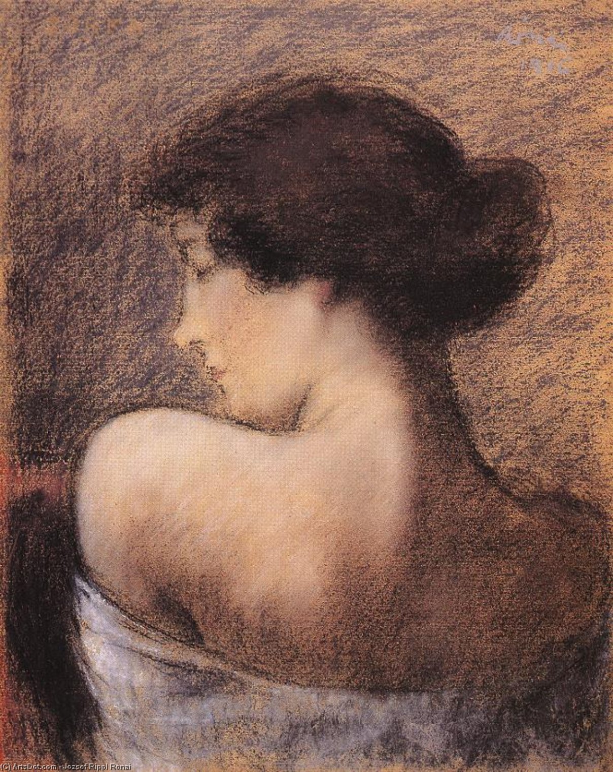 Order Oil Painting Replica Profile of a Woman (also known as Zorka), 1916 by Jozsef Rippl Ronai (1861-1927, Hungary) | ArtsDot.com