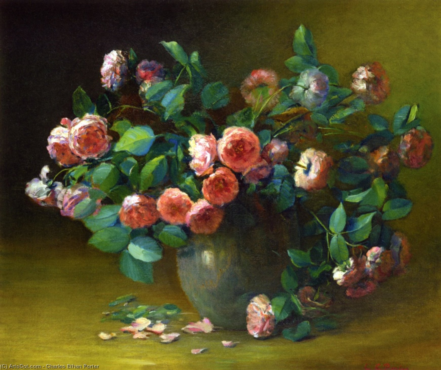 Buy Museum Art Reproductions Rambling Roses, 1885 by Charles Ethan Porter (1847-1923, United States) | ArtsDot.com