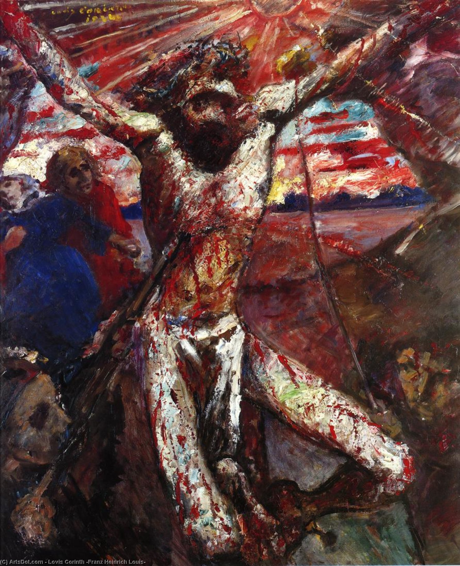 Order Oil Painting Replica Red Christ, 1922 by Lovis Corinth (Franz Heinrich Louis) (1858-1925, Netherlands) | ArtsDot.com