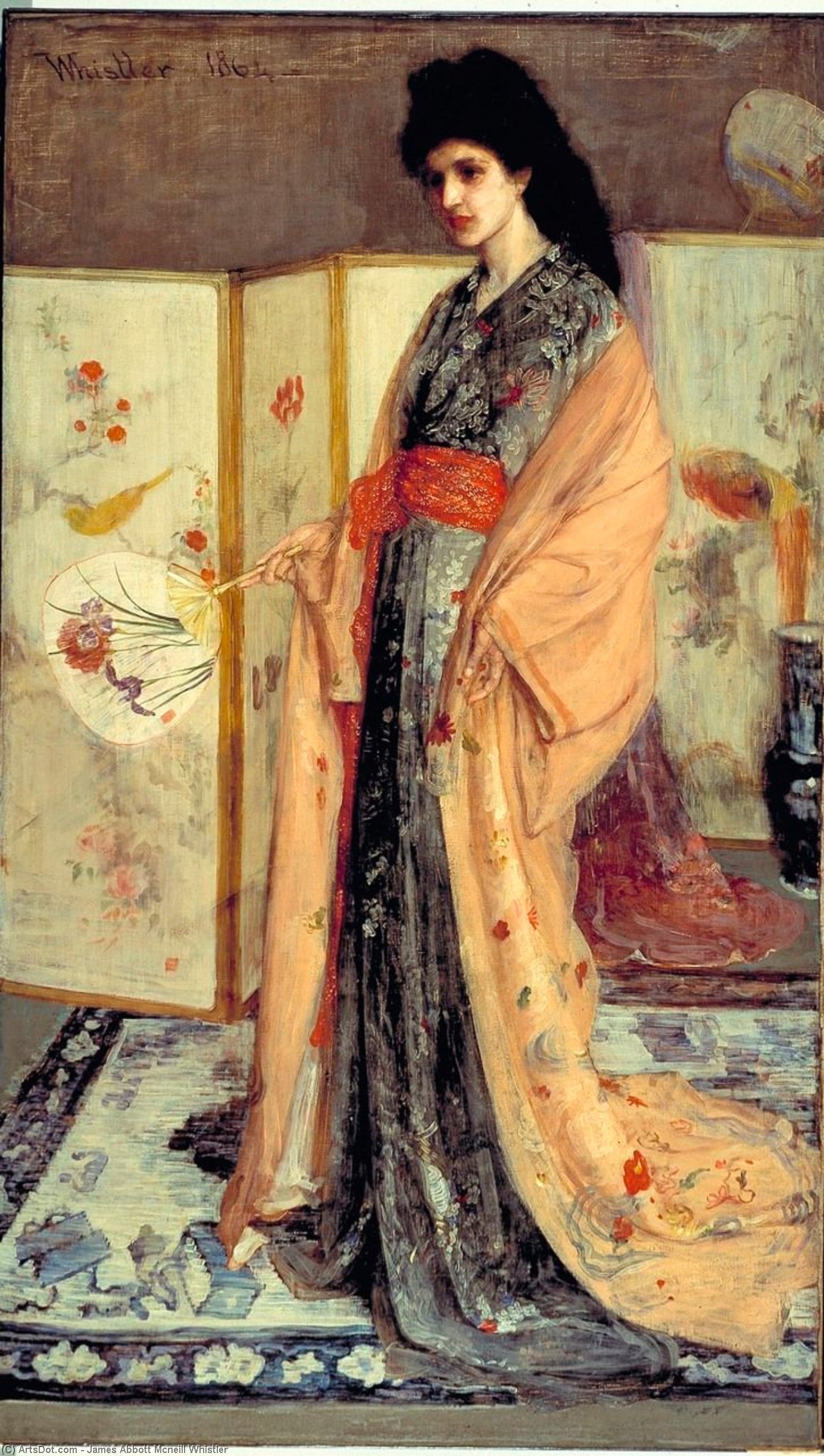 Order Oil Painting Replica Rose and Silver: The Princess from the Land of Porcelain, 1863 by James Abbott Mcneill Whistler (1834-1903, United States) | ArtsDot.com