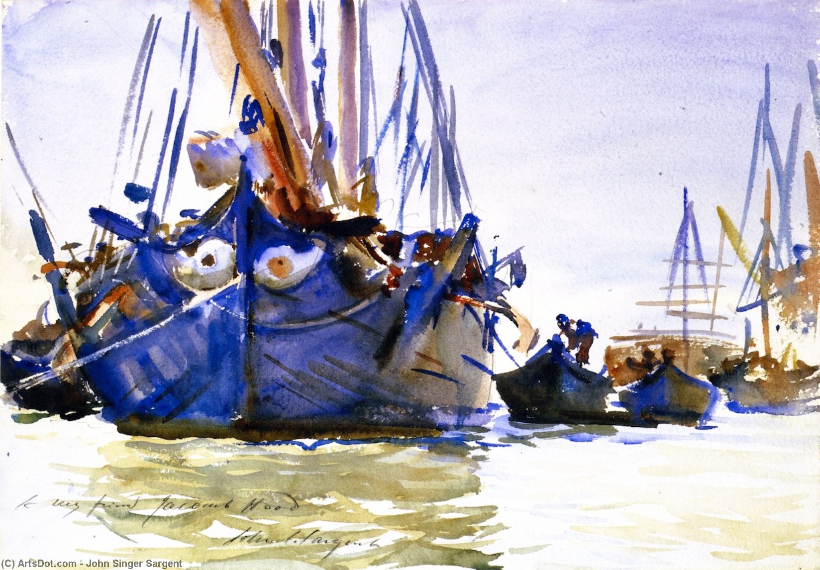 Order Oil Painting Replica Sailing Vessels at Anchor, 1904 by John Singer Sargent (1856-1925, Italy) | ArtsDot.com