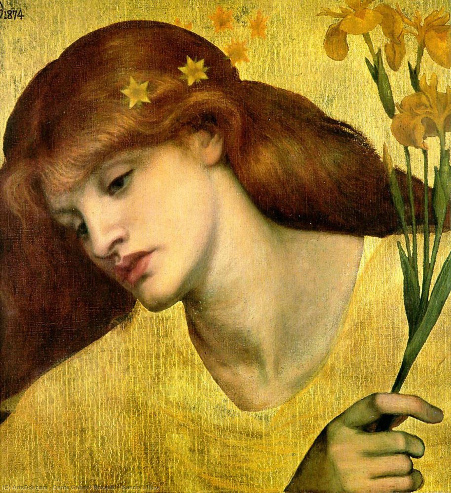 Order Paintings Reproductions Sancta Lillias, 1874 by Dante Gabriel Rossetti | ArtsDot.com
