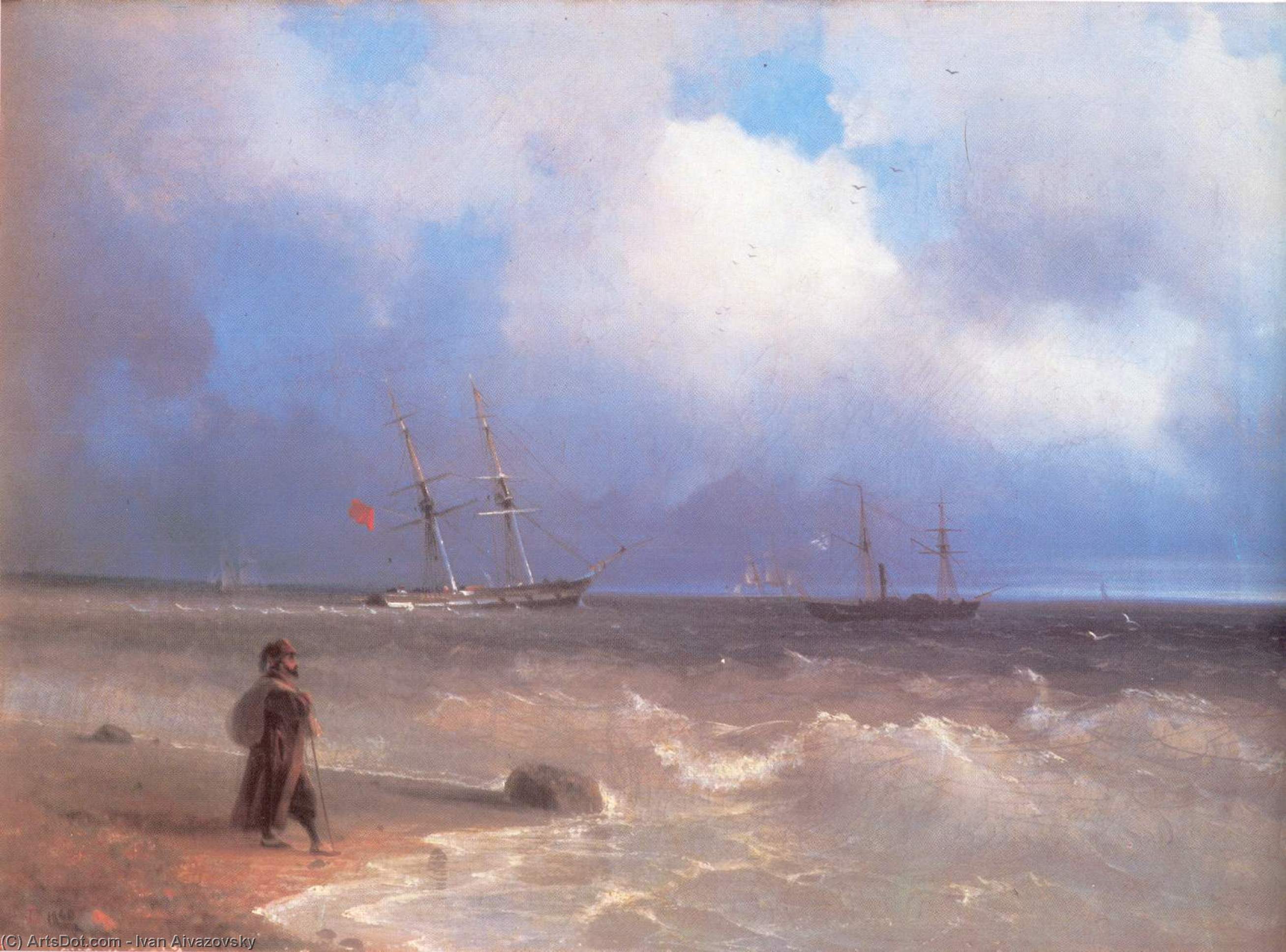Buy Museum Art Reproductions Sea coast, 1840 by Ivan Aivazovsky (1817-1900, Russia) | ArtsDot.com