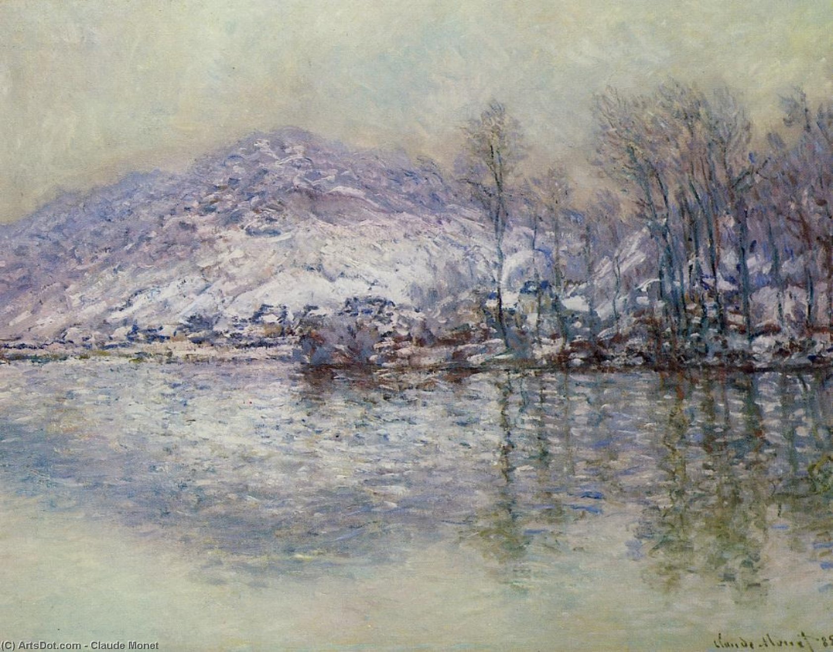 Order Artwork Replica The Seine at Port Villez, Snow Effect, 1885 by Claude Monet (1840-1926, France) | ArtsDot.com