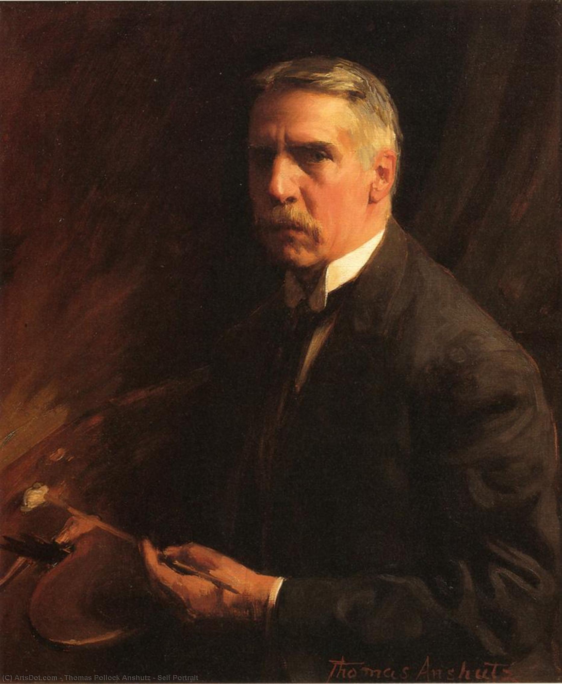 Buy Museum Art Reproductions Self Portrait, 1909 by Thomas Pollock Anshutz (1851-1912, United States) | ArtsDot.com