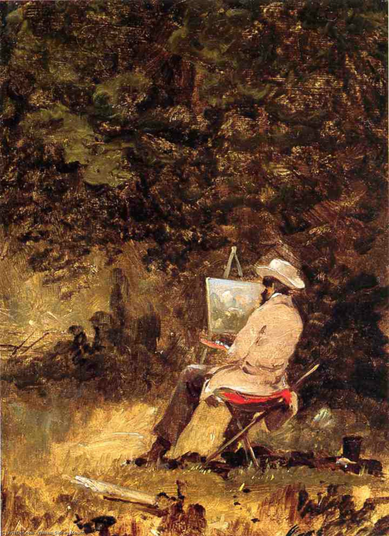 Order Oil Painting Replica Self Portrait (also known as The Artist Sketching) by William Sidney Mount (1807-1868, United States) | ArtsDot.com