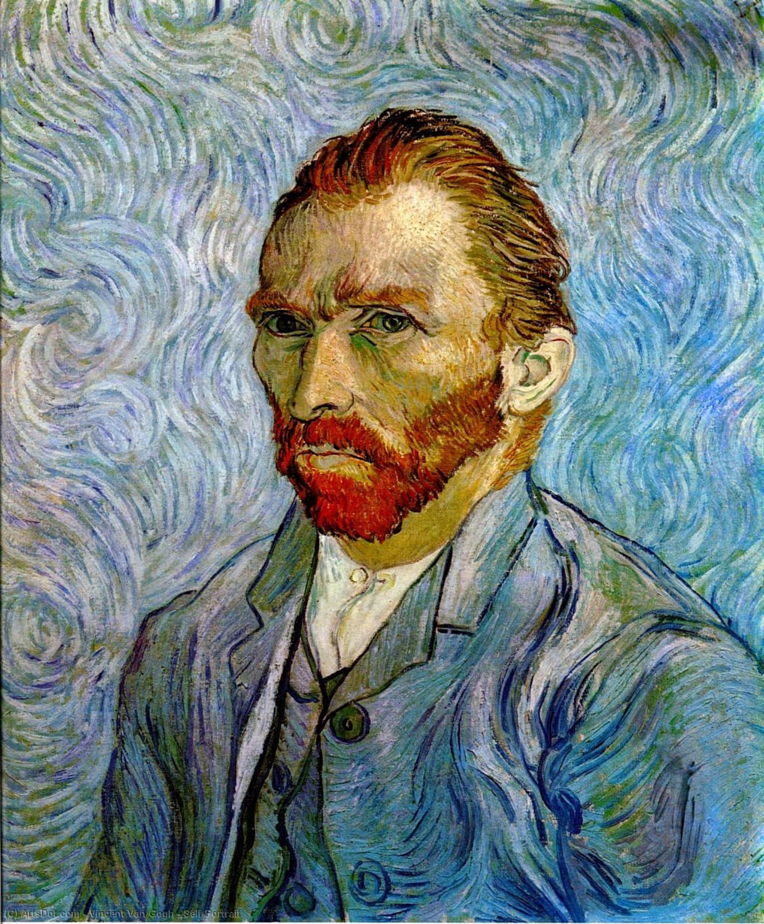 Buy Museum Art Reproductions Self-Portrait, 1889 by Vincent Van Gogh (1853-1890, Netherlands) | ArtsDot.com
