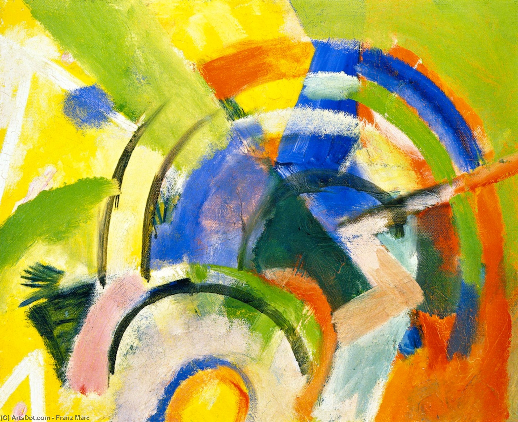 Order Oil Painting Replica Small Composition IV, 1914 by Franz Marc (1880-1916, Germany) | ArtsDot.com