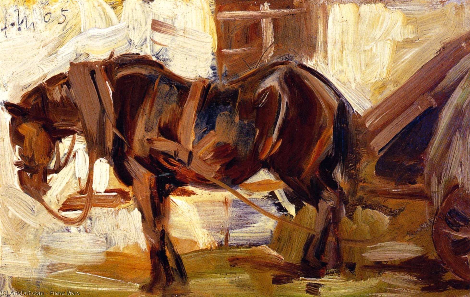 Order Oil Painting Replica Small Study of a Horse II, 1905 by Franz Marc (1880-1916, Germany) | ArtsDot.com