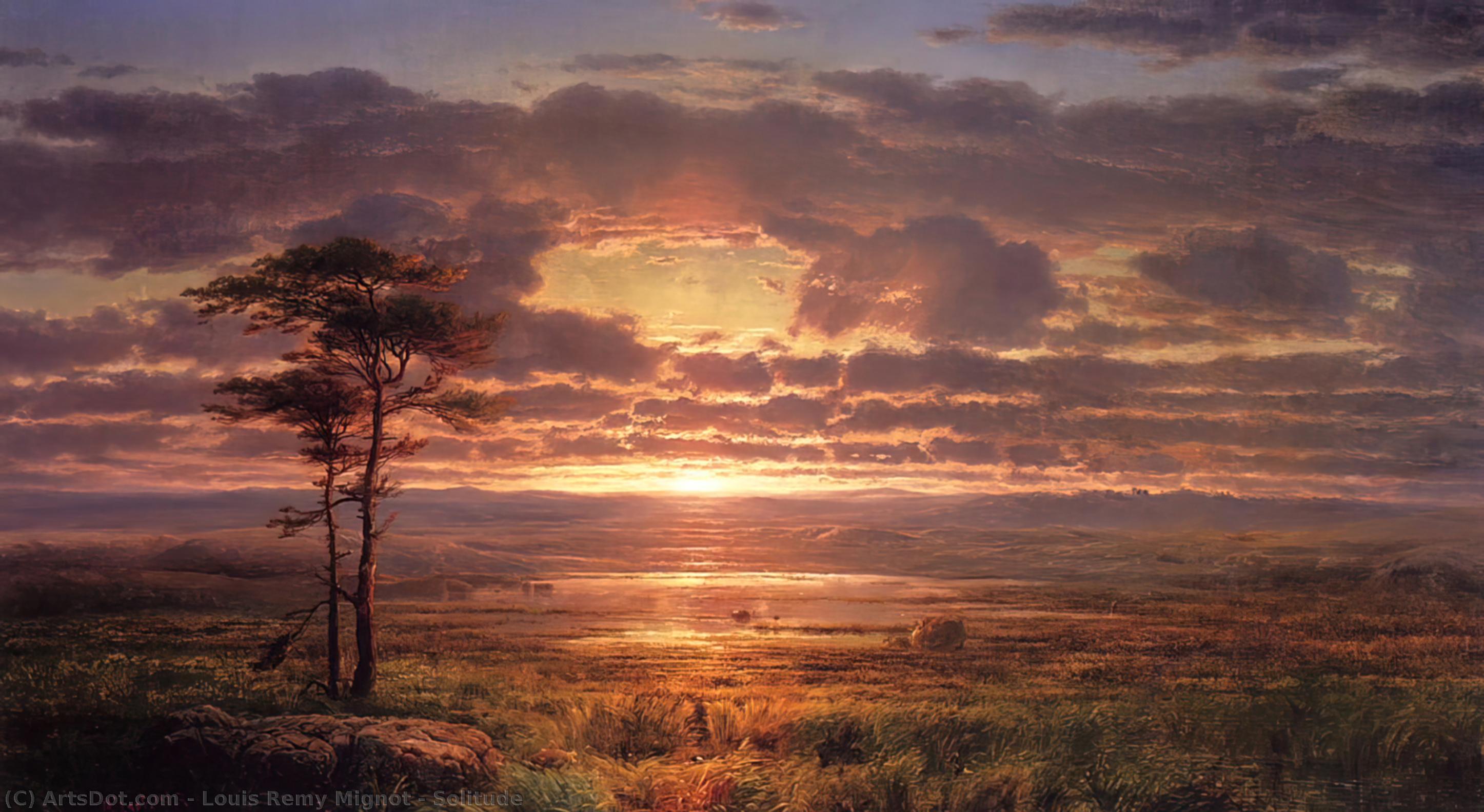 Order Oil Painting Replica Solitude, 1855 by Louis Remy Mignot (1831-1870, United States) | ArtsDot.com