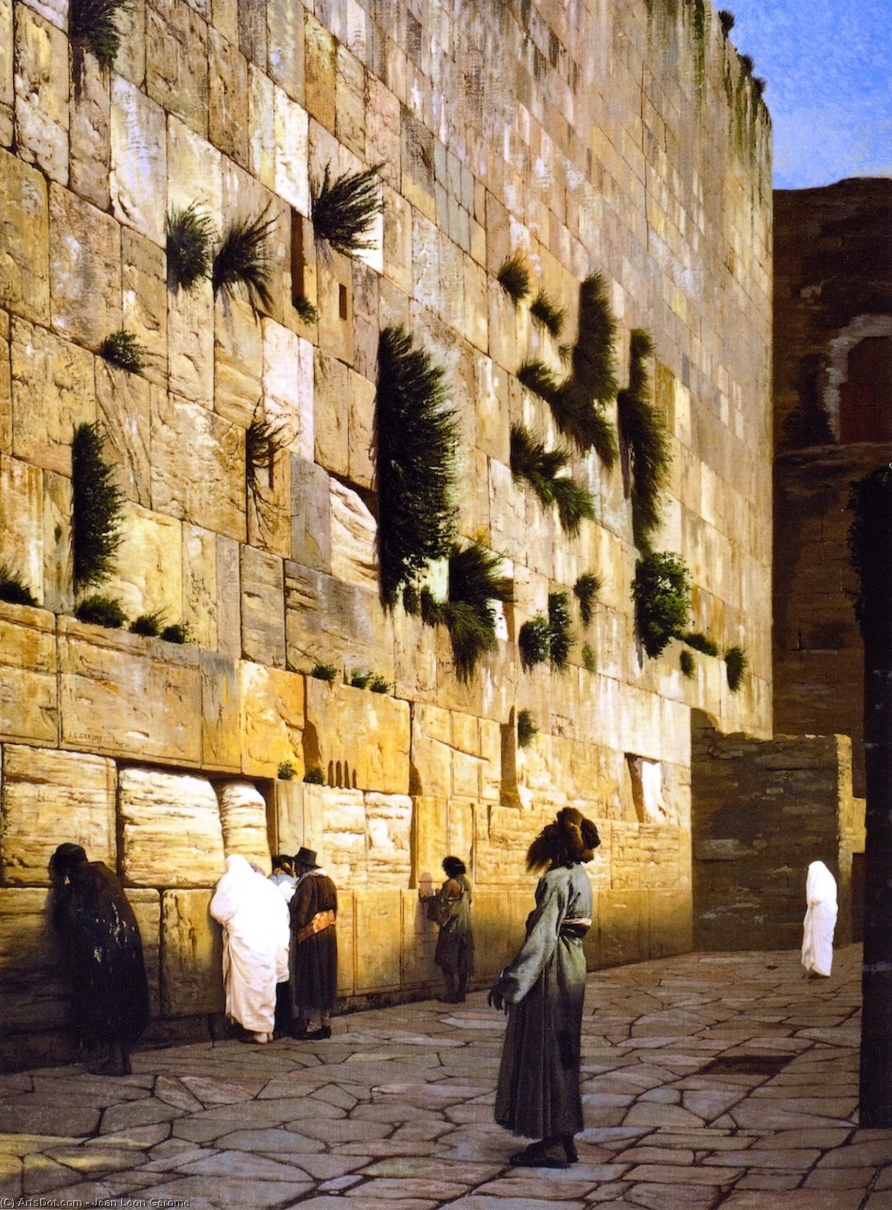 Buy Museum Art Reproductions `Solomon`s Wall, Jerusalem (also known as The Wailing Wall)`, 1869 by Jean Léon Gérôme (1824-1904, France) | ArtsDot.com