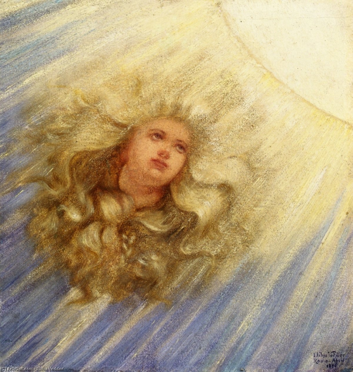 Order Oil Painting Replica Soul of the Sunflower, 1870 by Elihu Vedder (1836-1923, United States) | ArtsDot.com