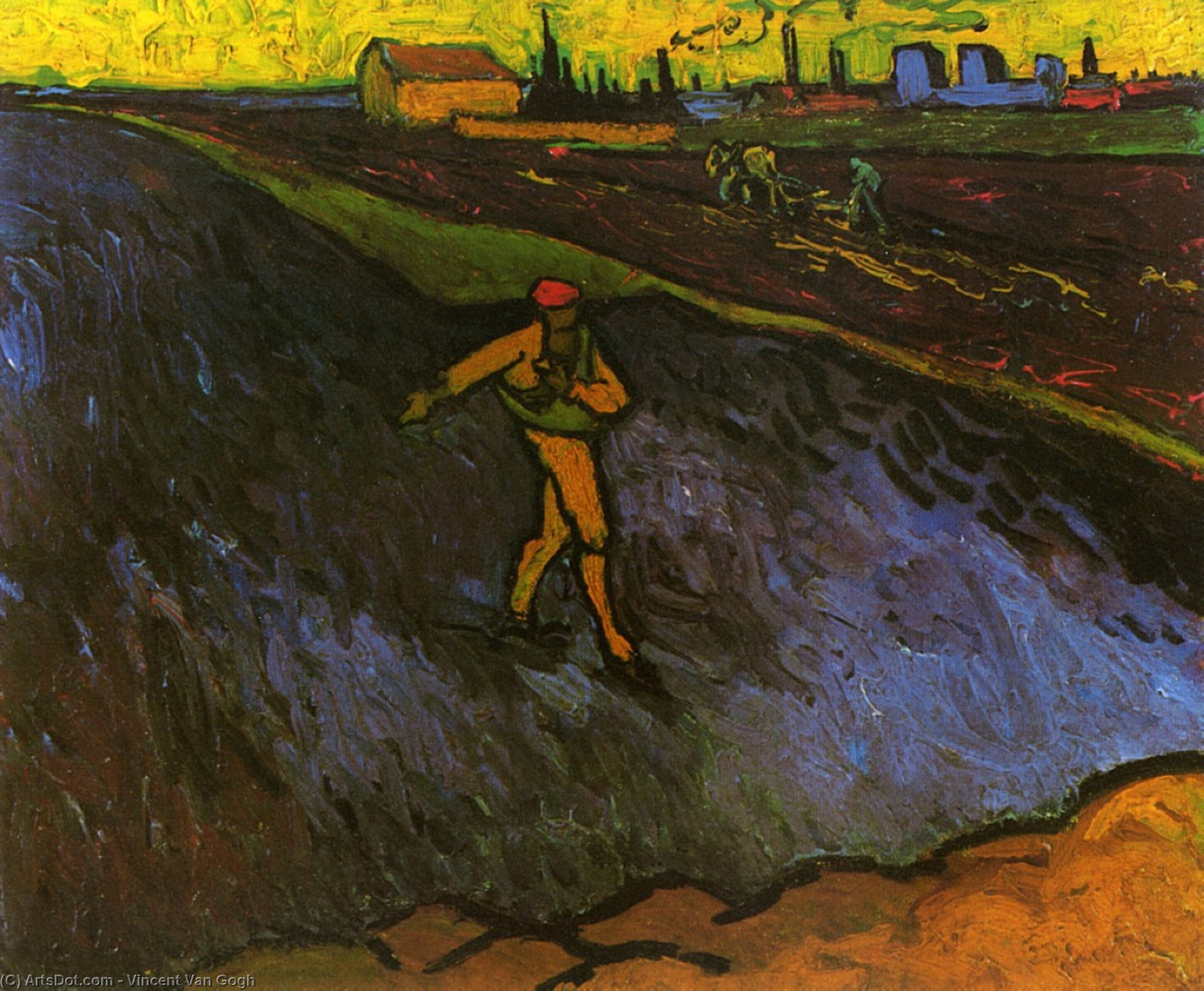 Buy Museum Art Reproductions The Sower: Outskirts of Arles in the Background, 1888 by Vincent Van Gogh (1853-1890, Netherlands) | ArtsDot.com