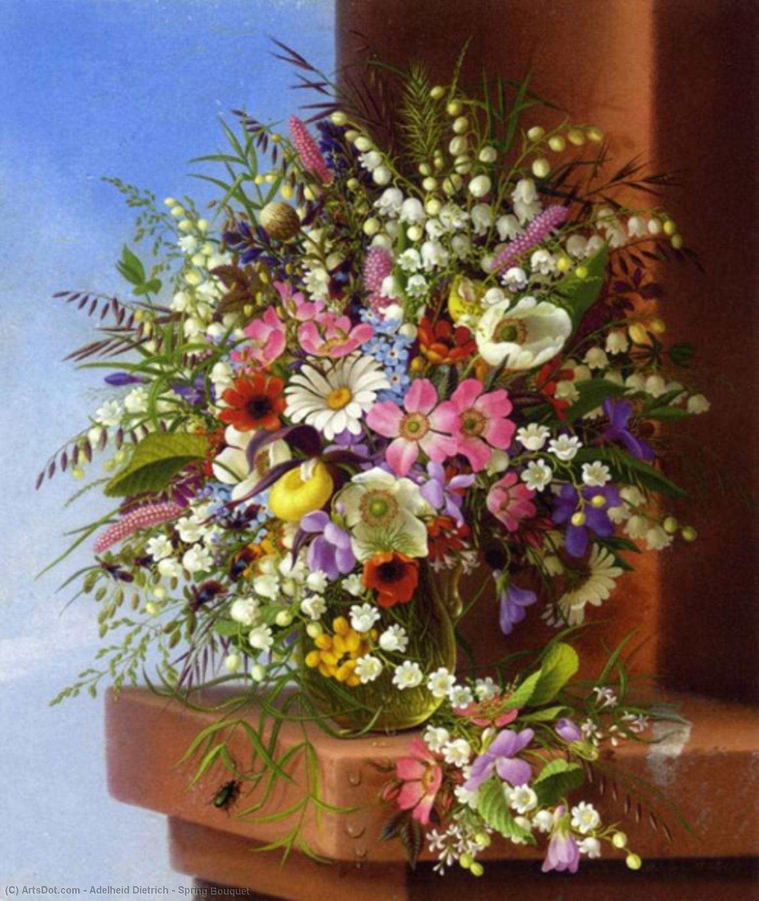 Order Artwork Replica Spring Bouquet, 1875 by Adelheid Dietrich (1803-1877, Germany) | ArtsDot.com